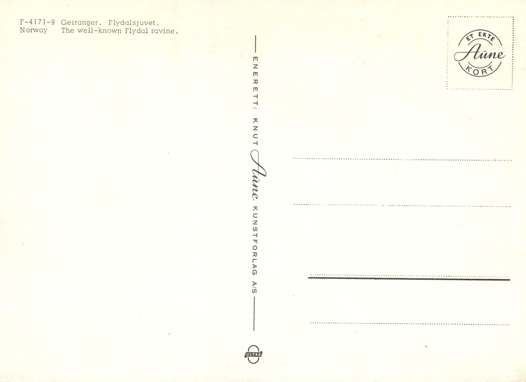 CPM Norway The well known Fludal ravine  — Rückseite