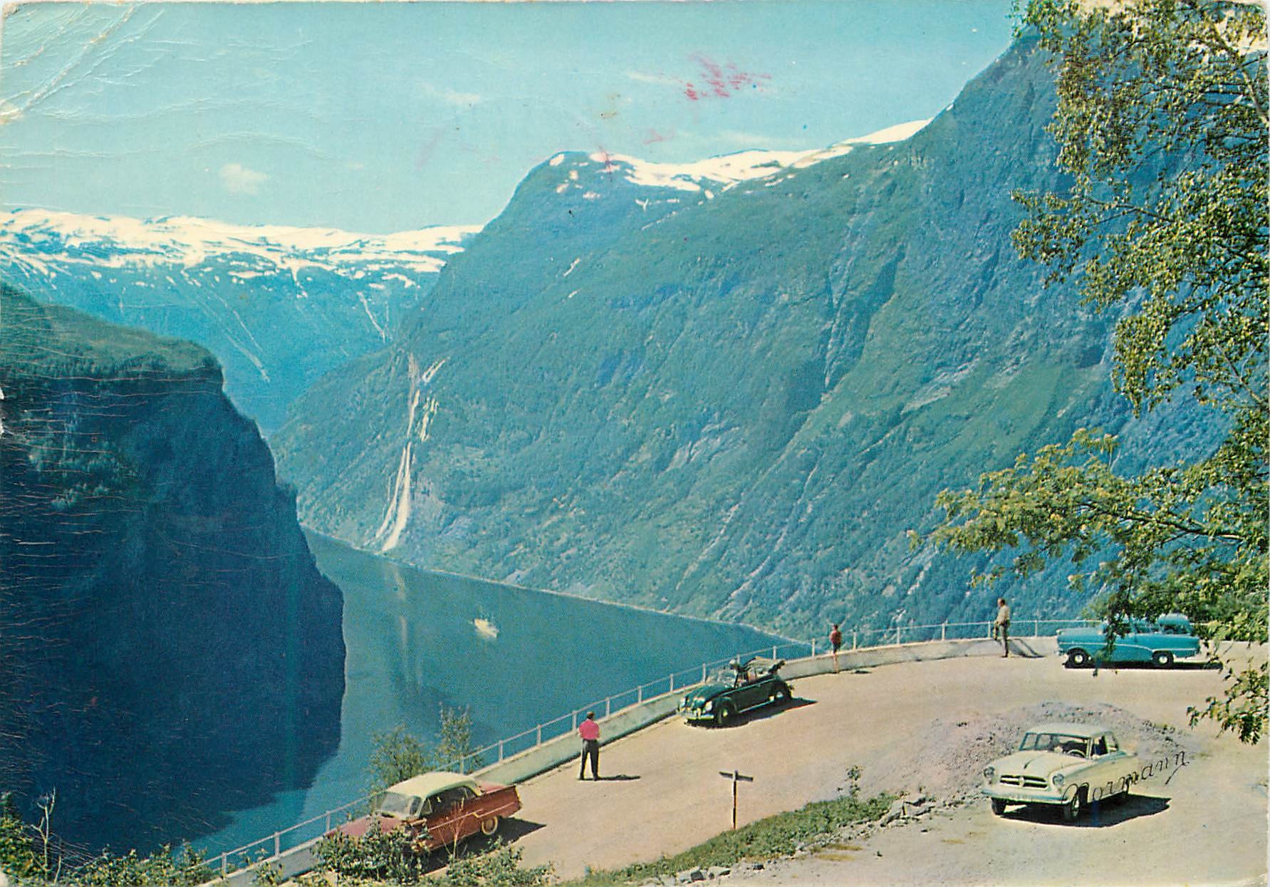 CPM Norway Geirangerfjord view from the Eagles bend towards the pulpit and waterfalls 