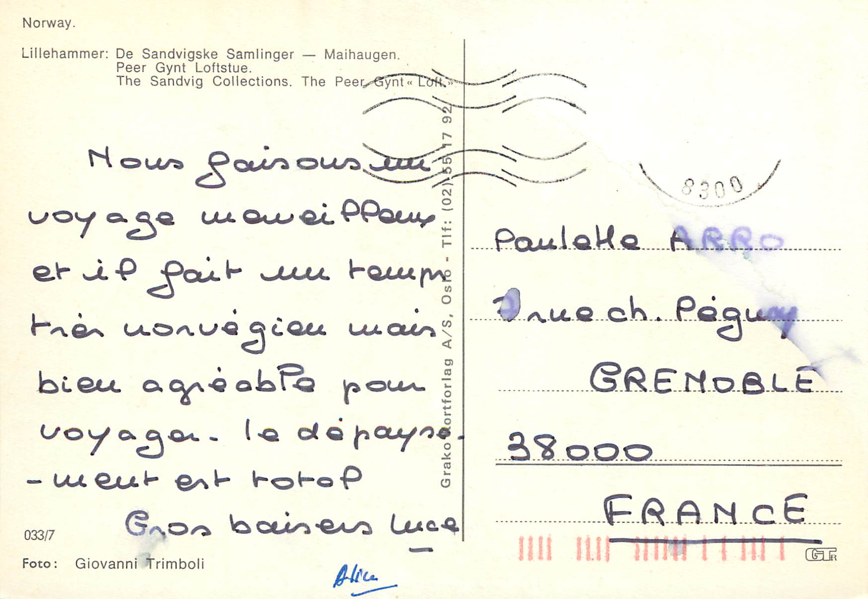 CPM Norway Lillehammer The Sandvig collections The peer gynt luft  — Verso