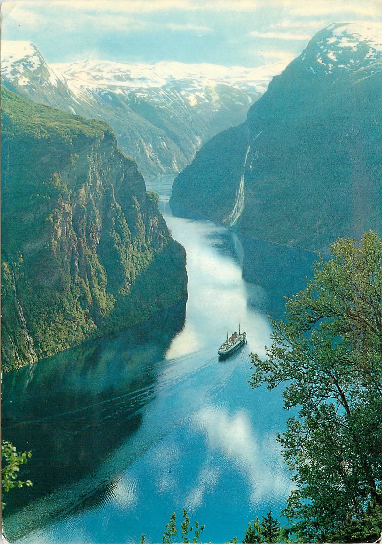 CPM Norway Geirangerfjord toward The Pulpit and the waterfalls The Seven Sisters Bateau