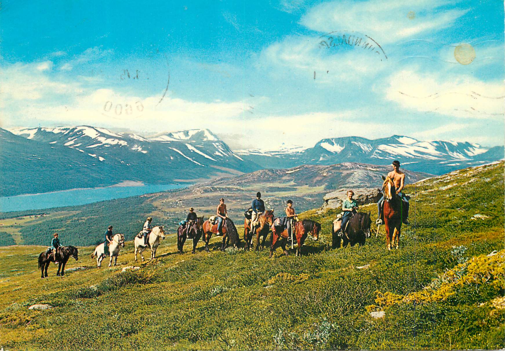CPM Norway Riding in the mountains View of Trollheimen Chevaux