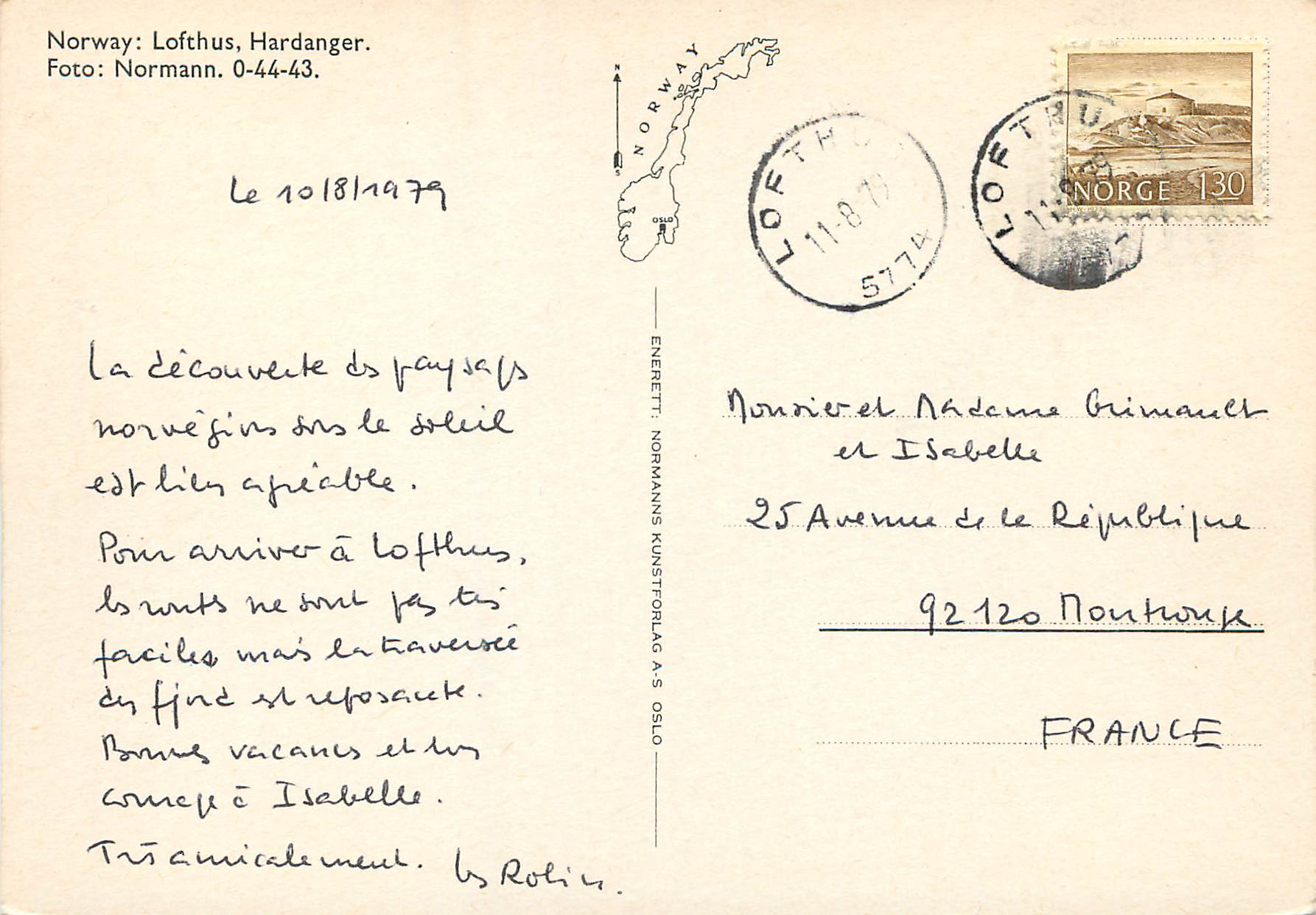 CPM Norway Lofthys Hardanger  — Verso