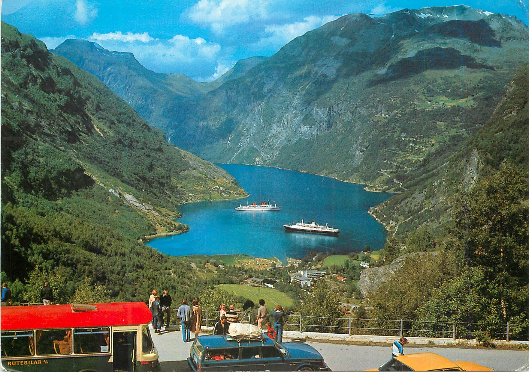 CPM Norway View of the Geiranger fjord with tourist wessels on the fjord 