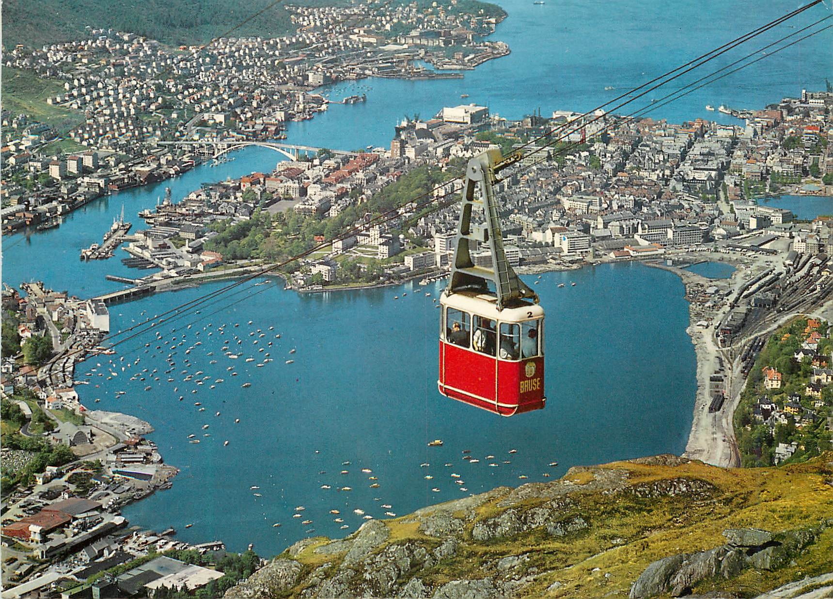 CPM Norway The telecabine to mount Ulriken View of the towns 