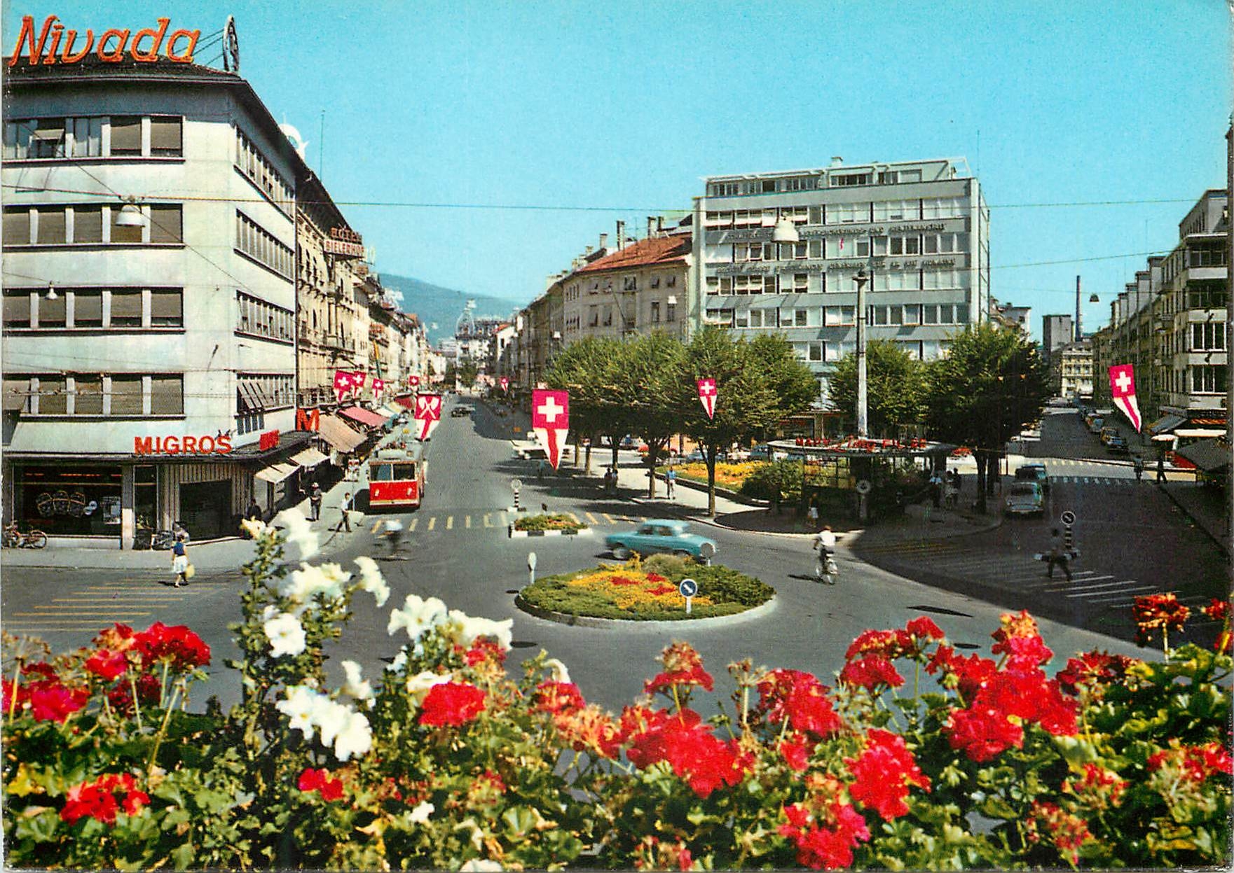 CPM Bienne Bielle Rue de la Gare Nivada