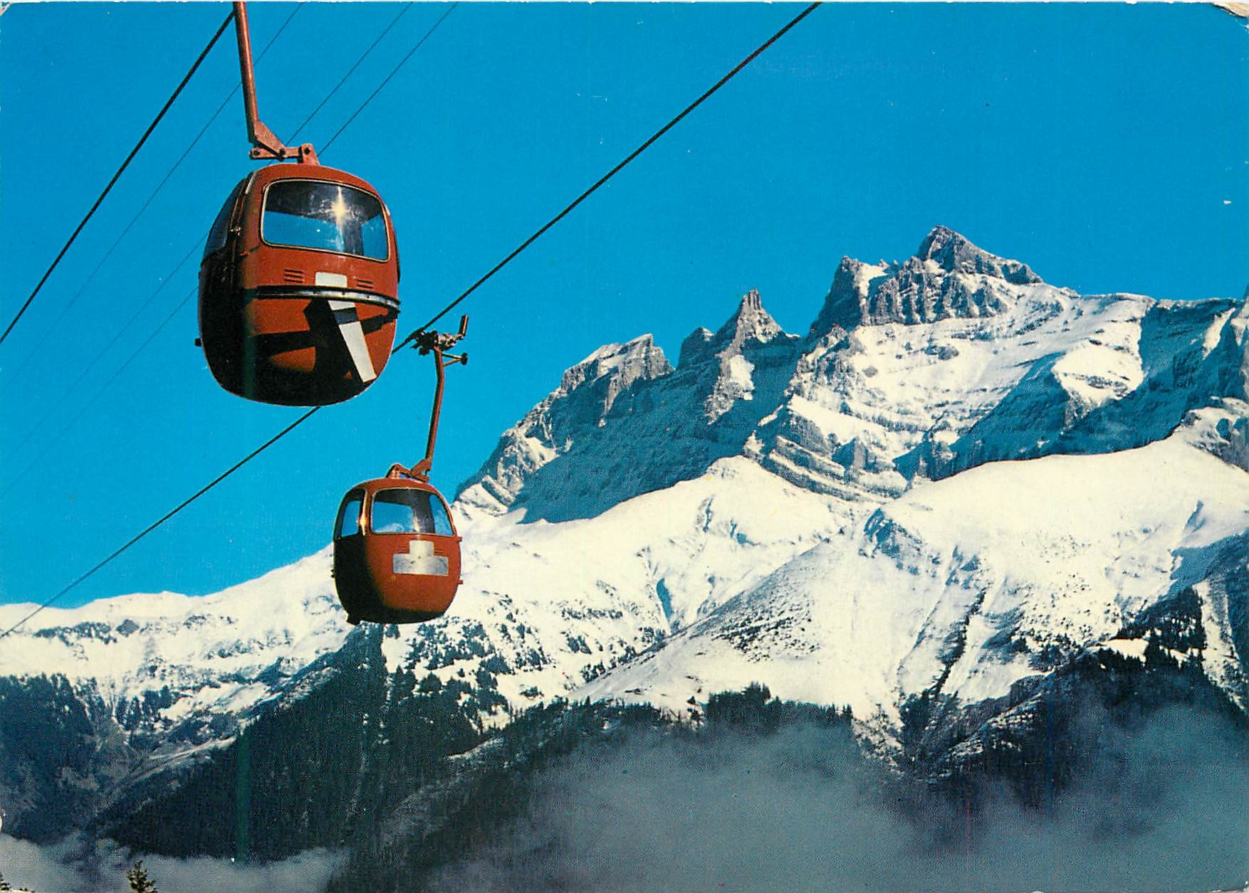 CPM Telecabine Champery Planachaux et les dents du Midi 