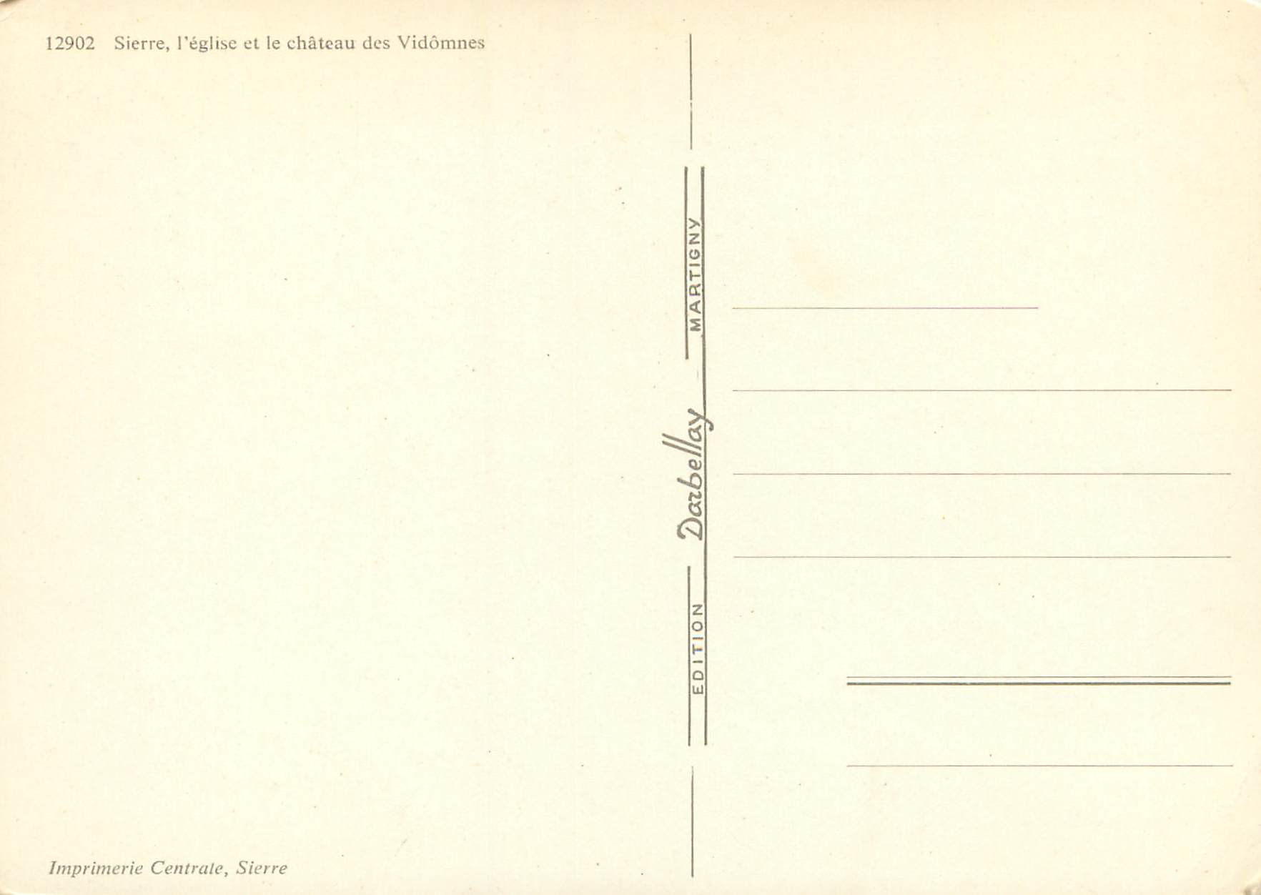 CPM Sierre l eglise et le chateau des Vidomnes  — Rückseite