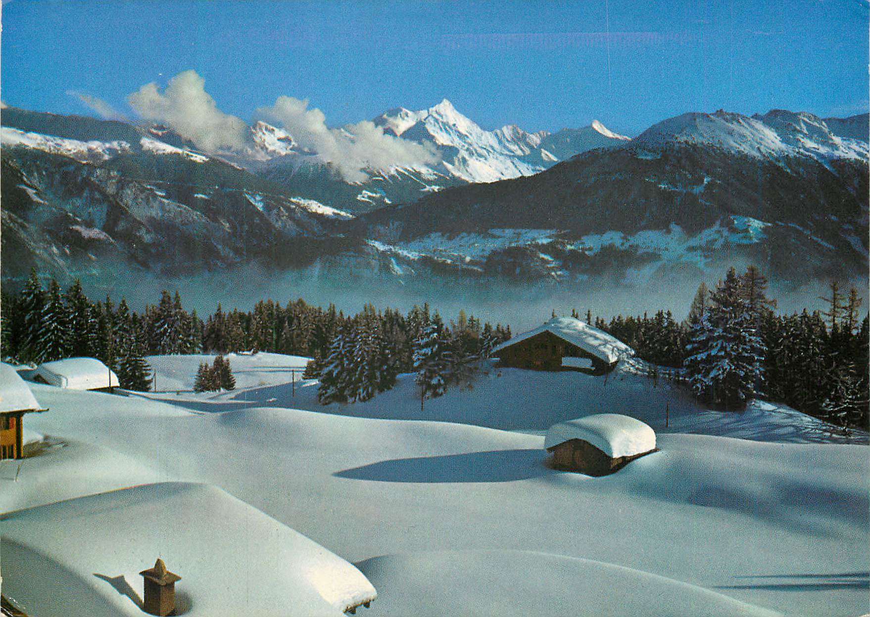 CPM Crans s Sierre Paysage hivernal Le Weisshorn et le Rothorn de Zinal 