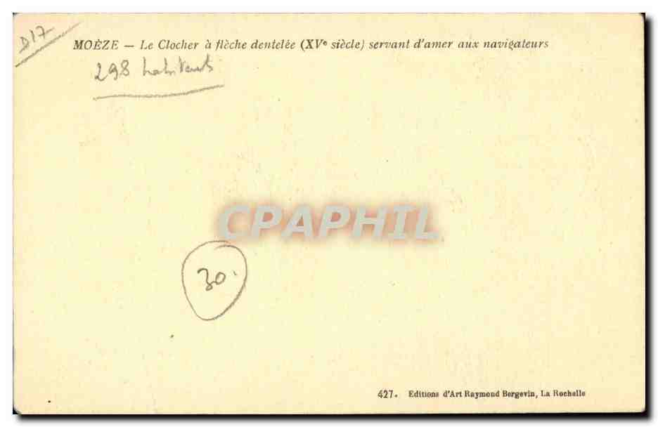 Moeze CPA Le clocher a fleche dentelee servant d'amer aux navigateurs — Back