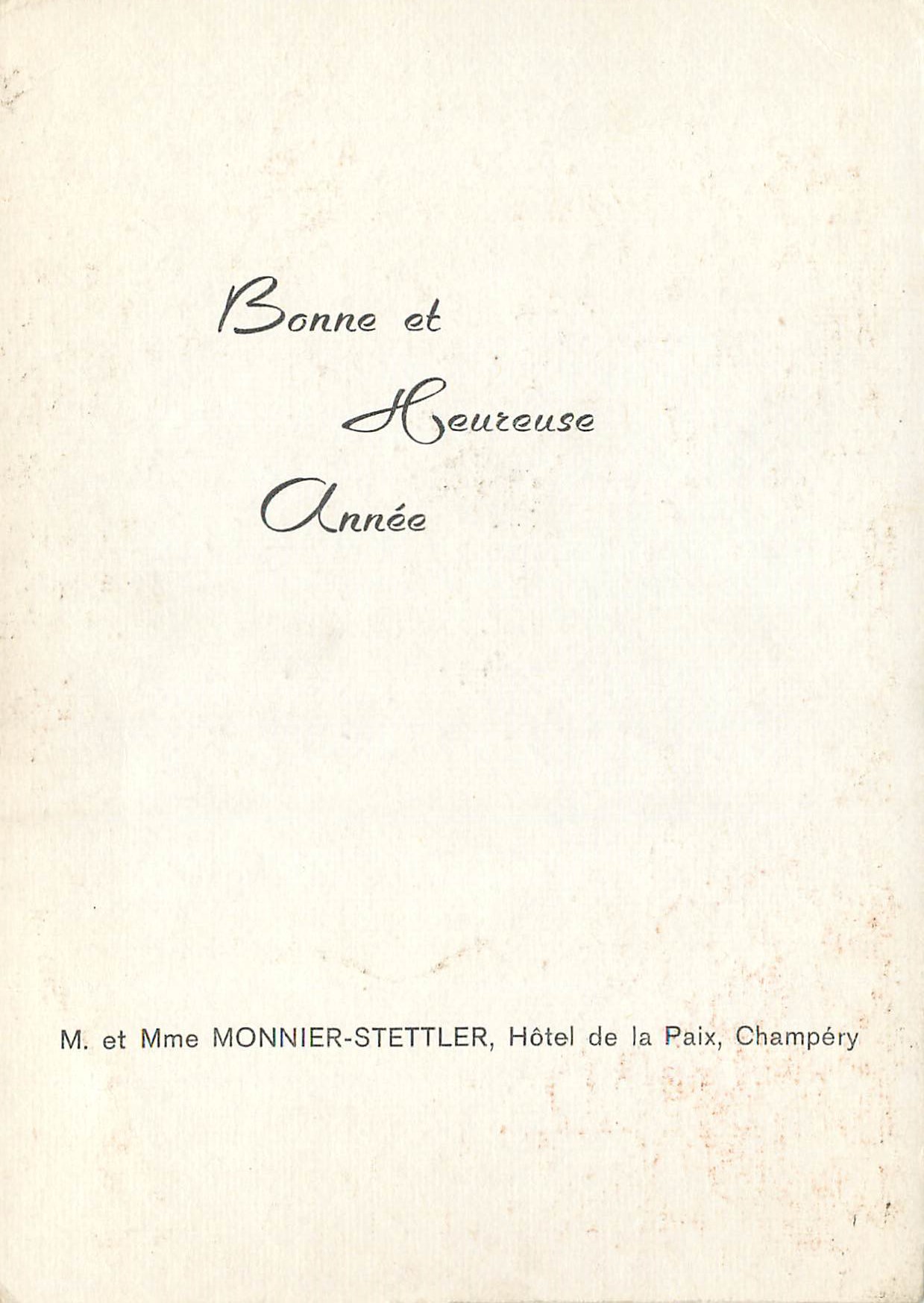 CPM Hotel de la Paix et les dents du Midi Champery Valais Suisse  — Verso