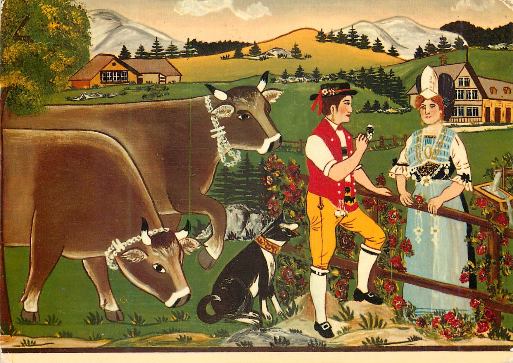CPM Appenzeller Senntumsmalerei Art paysan Vache