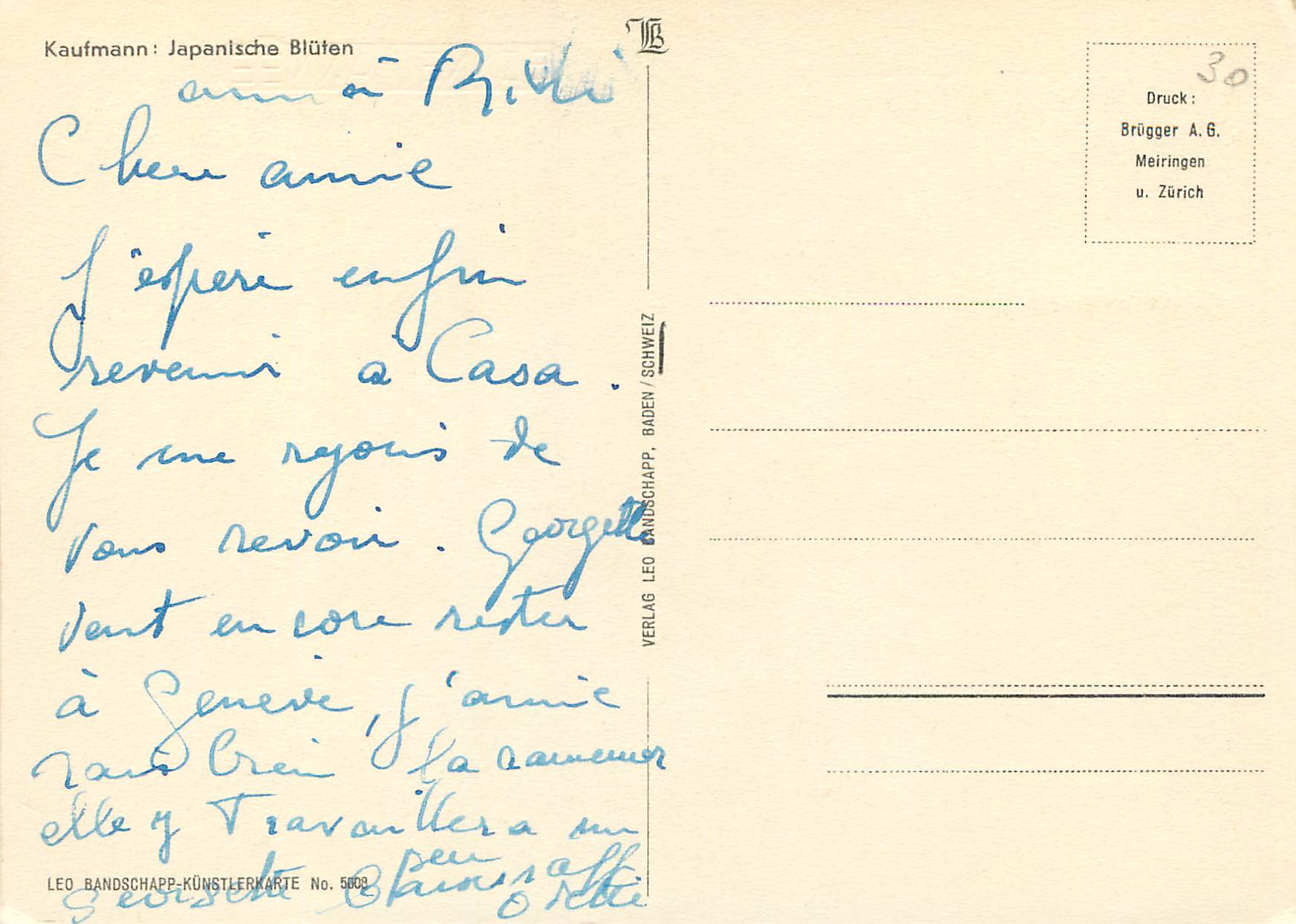 CPM Bonne annee  — Rückseite