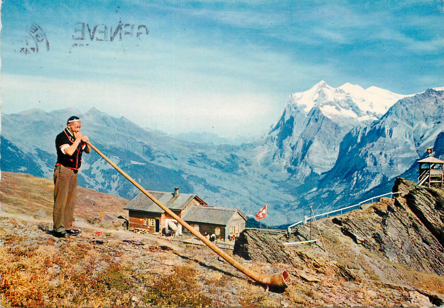 CPM Alpes Suisse Joueur de Cor des Alpes et la Vallee de Grindelwald 