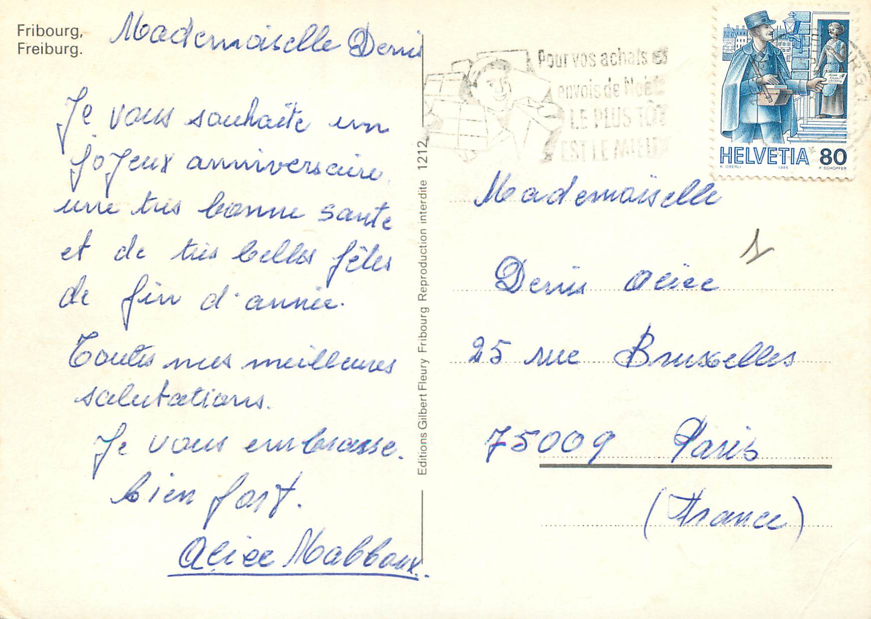 CPM Fribourg  — Verso