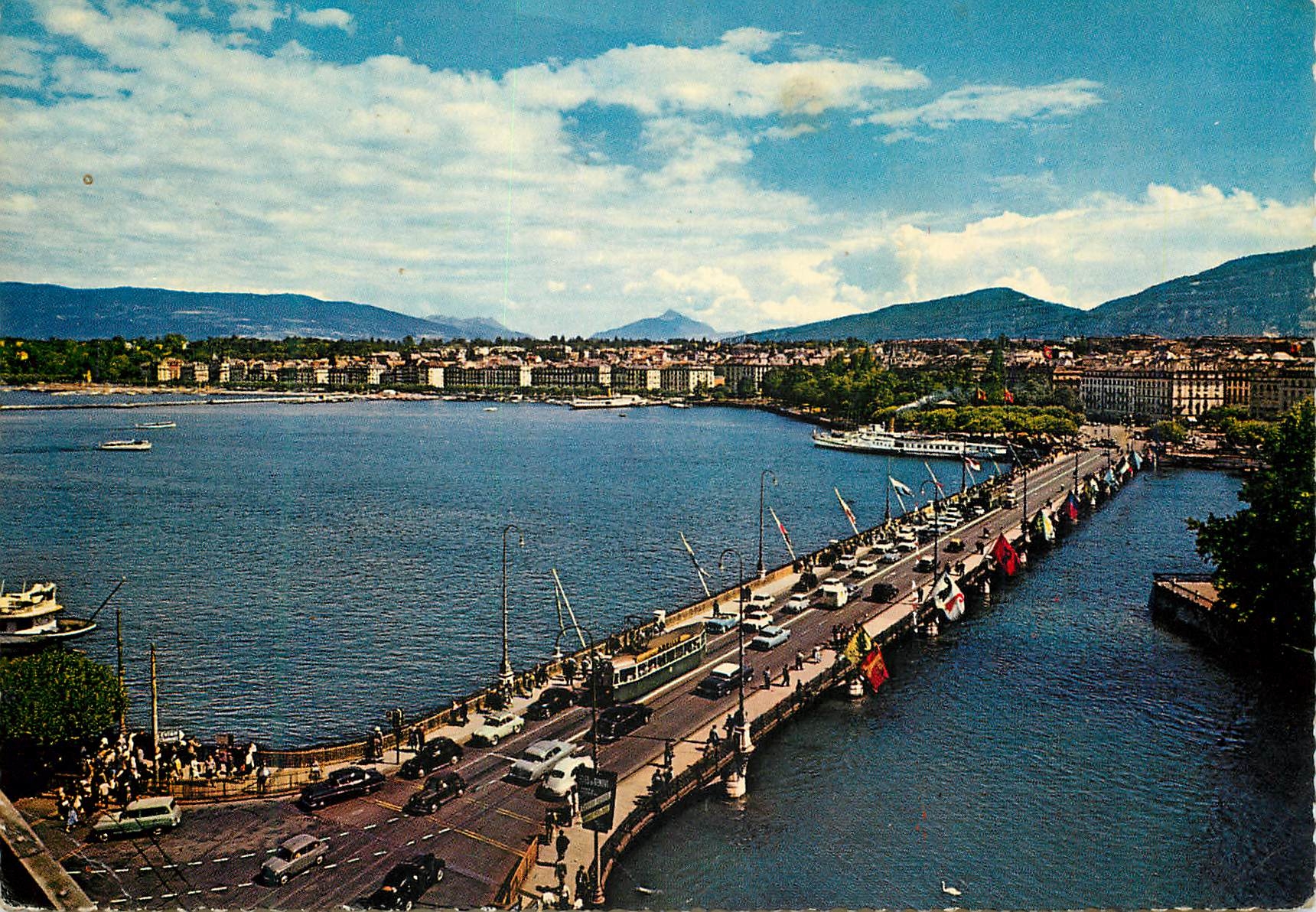 CPM Geneve Pont du Mont Blanc et Rade 