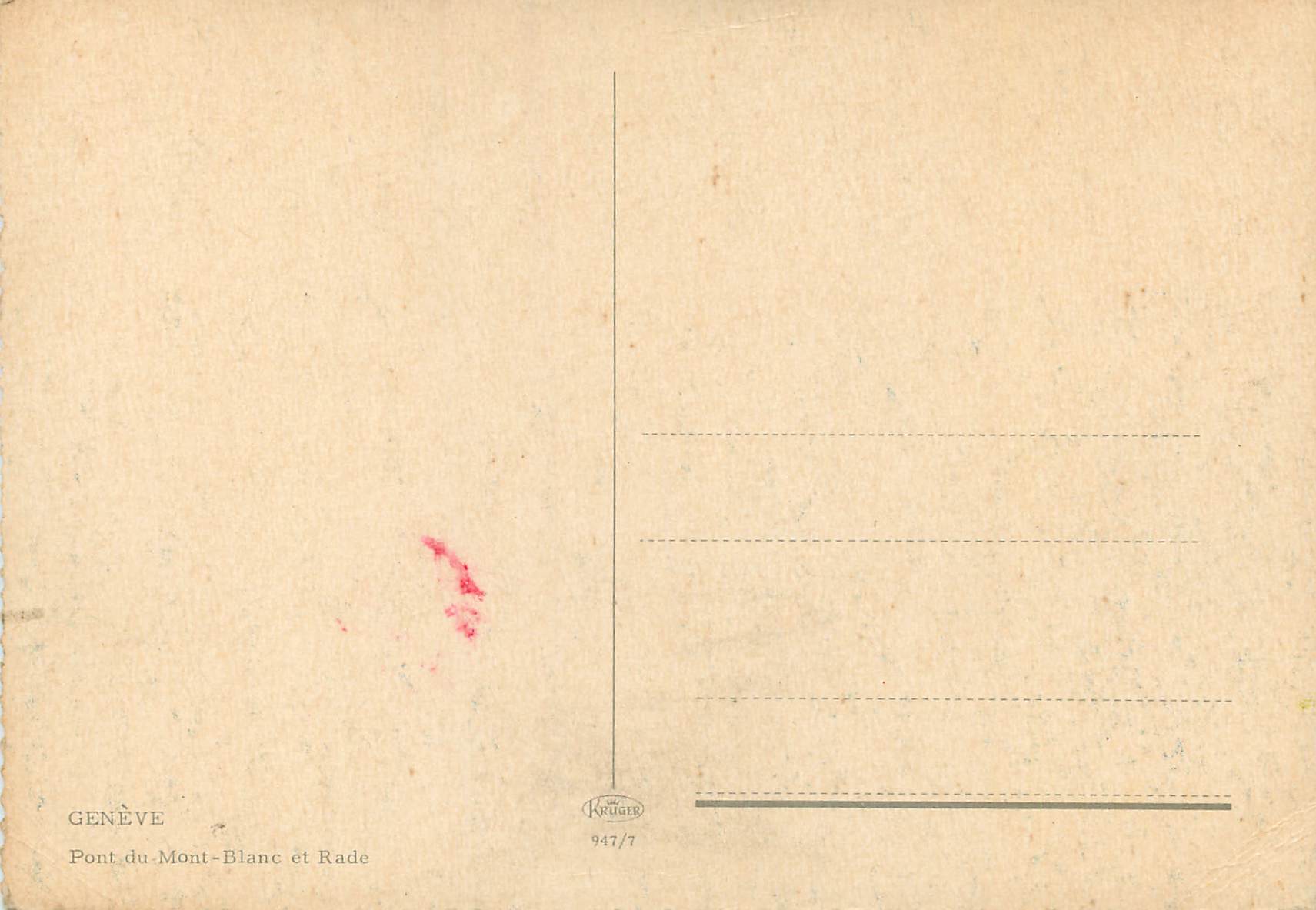 CPM Geneve Pont du Mont Blanc et Rade  — Rückseite