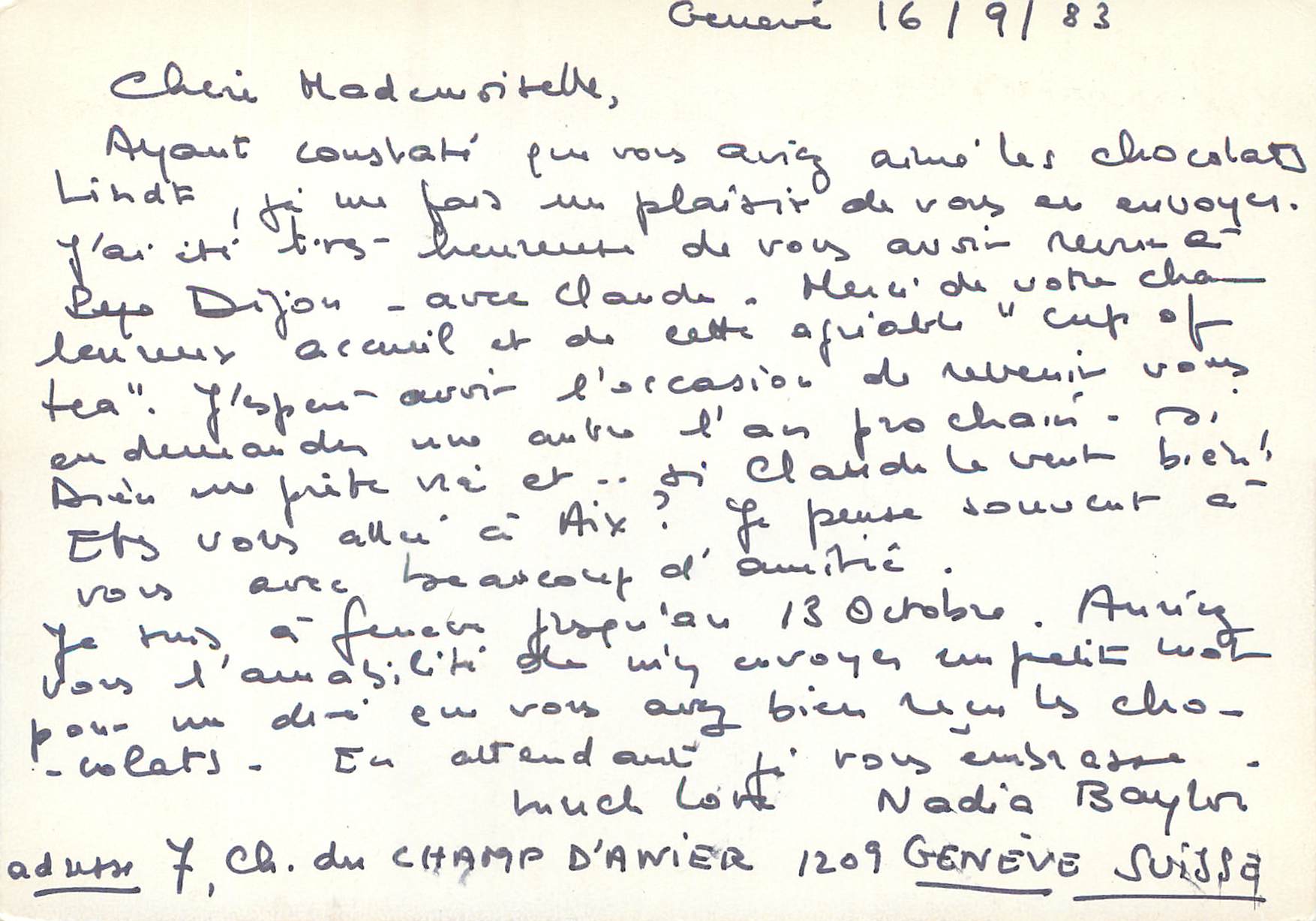 CPM Geneve de jadis  — Verso
