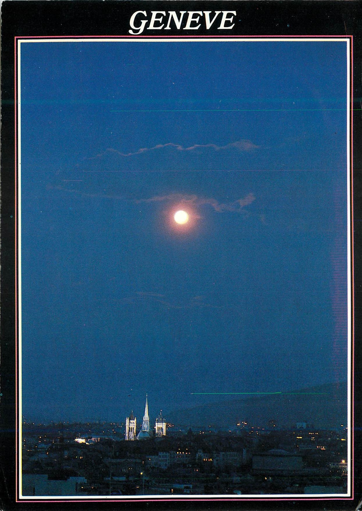 CPM Geneve La cathedrale St Pierre au clair de lune 