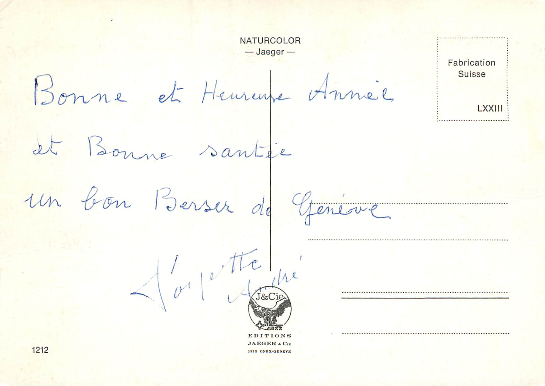 CPM Geneve en fleurs  — Verso