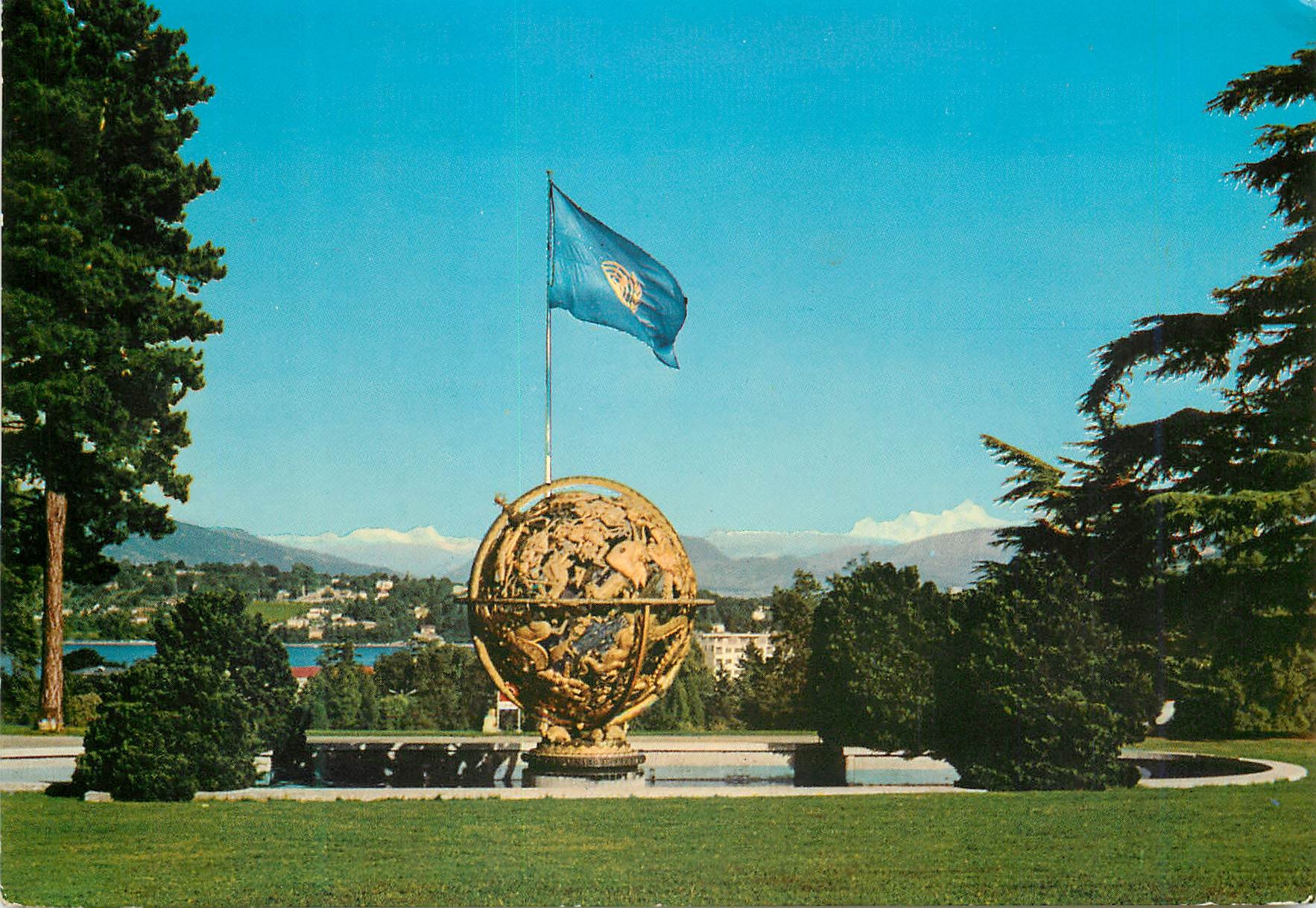 CPM Geneve La sphere Armillaire offerte par la Foundation Woodrow Wilson et Palais de l ONU 