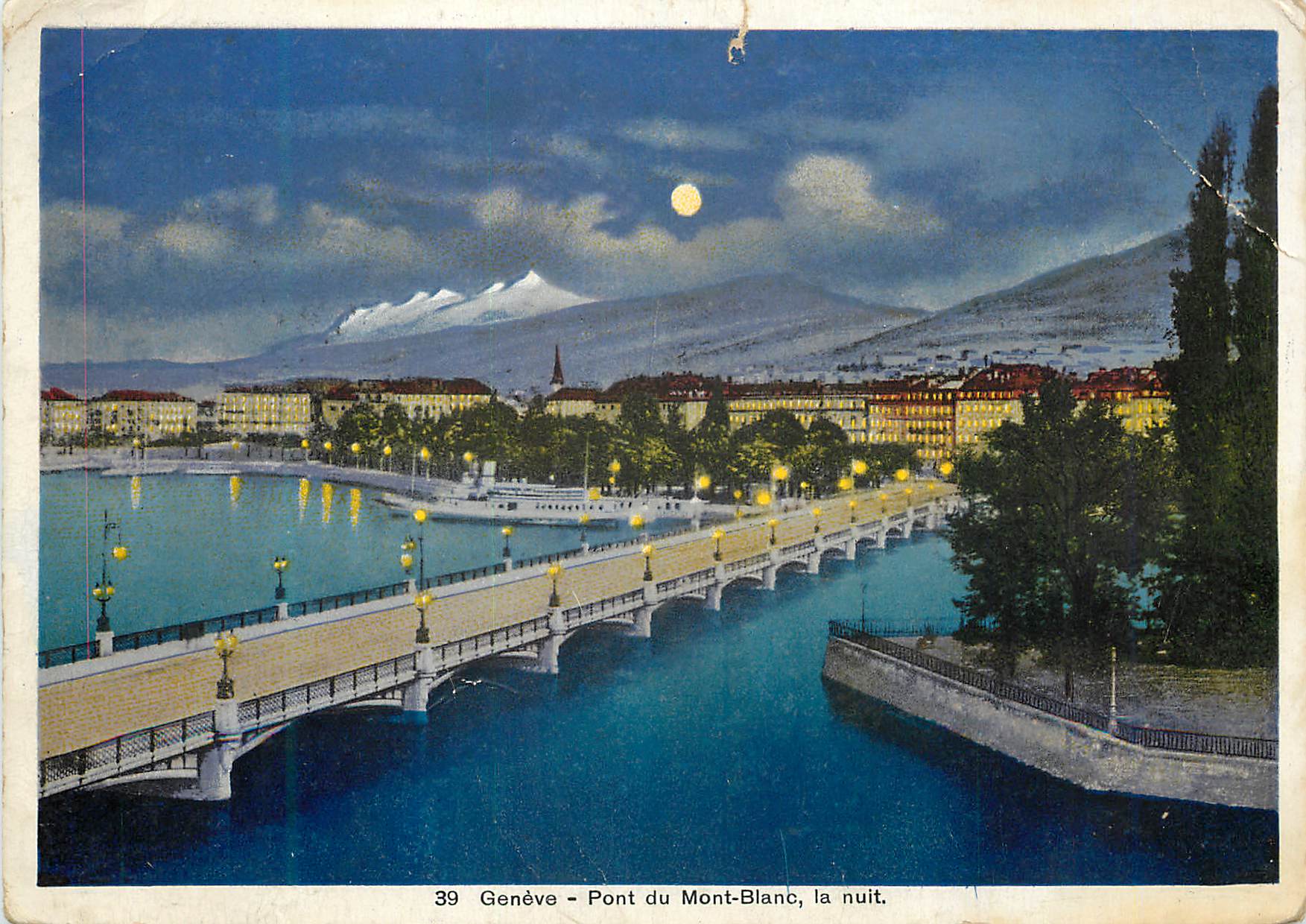 Genève - Pont du Mont-Blanc, la nuit — Édition Jaeger Genève, n° 39