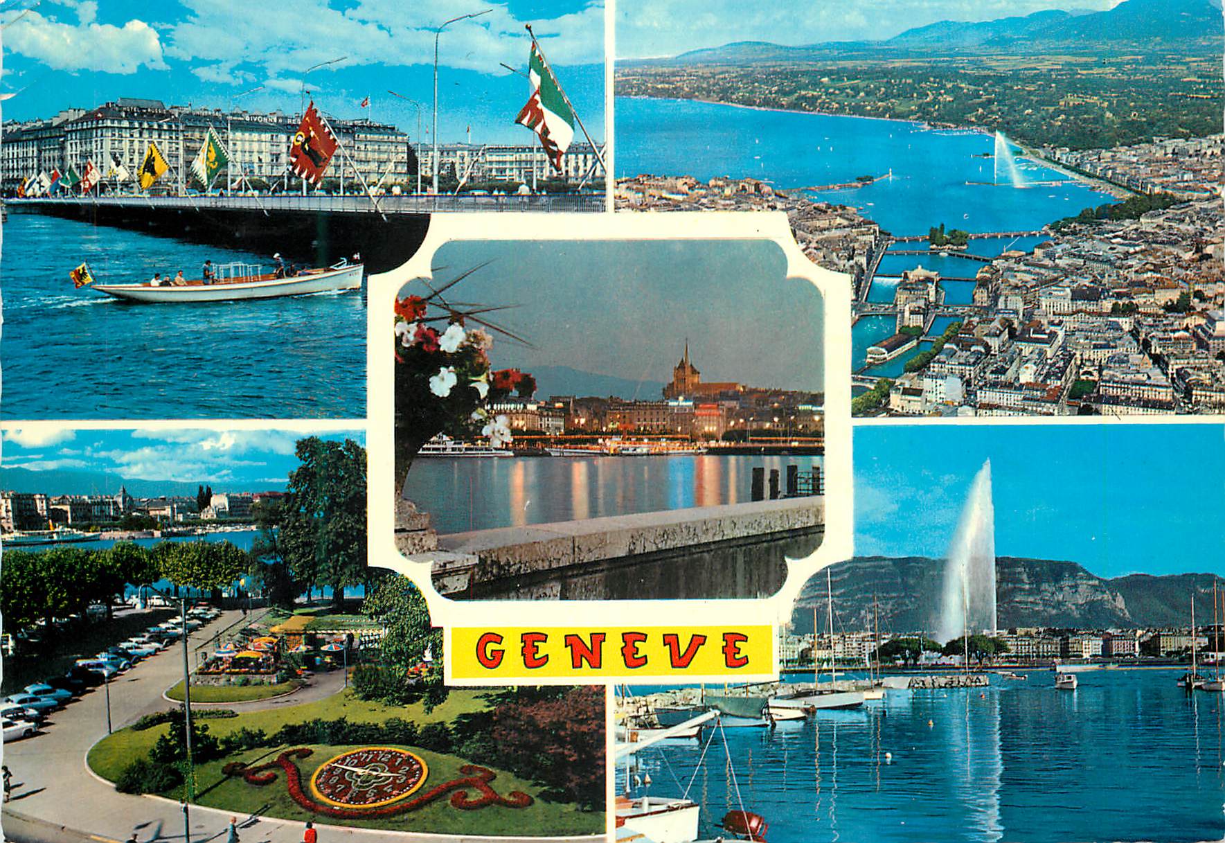 CPM Geneve Pont du Mont Blanc Vue aerienne 