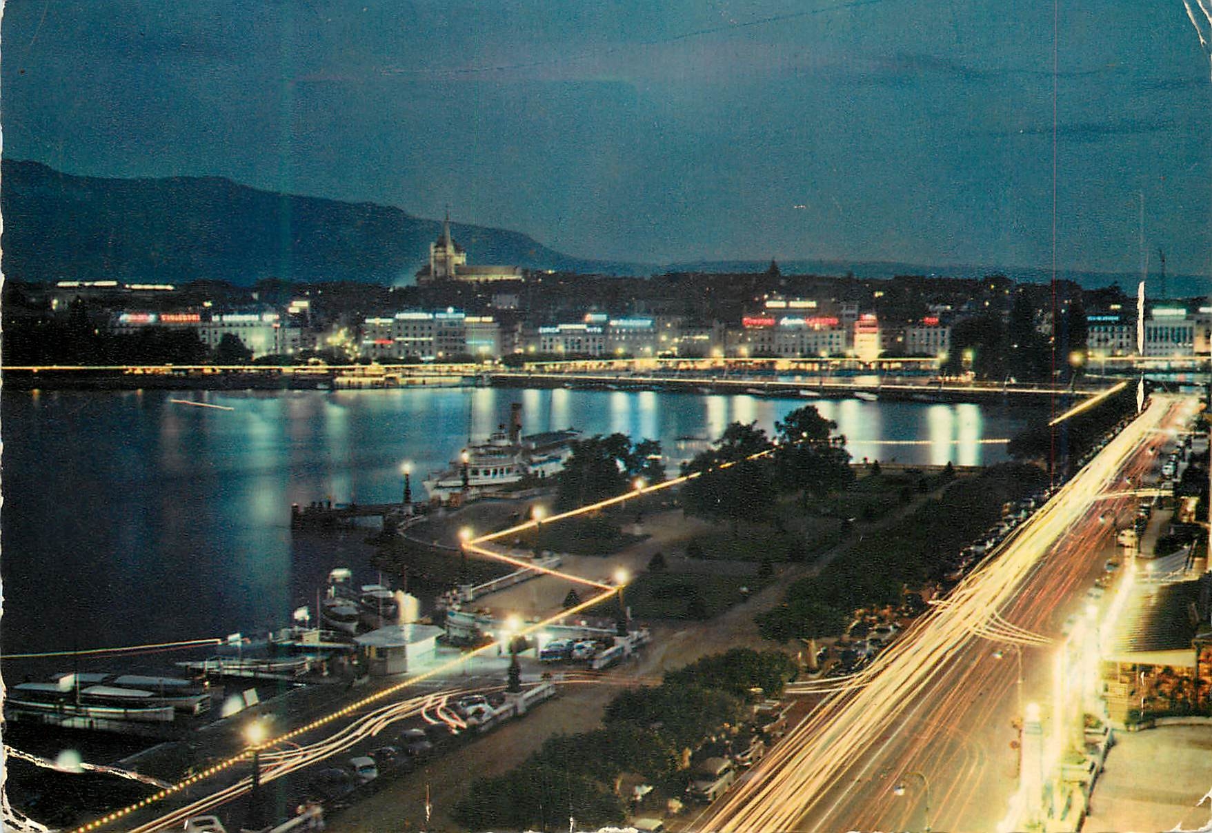 CPM Geneve La rade illuminee 
