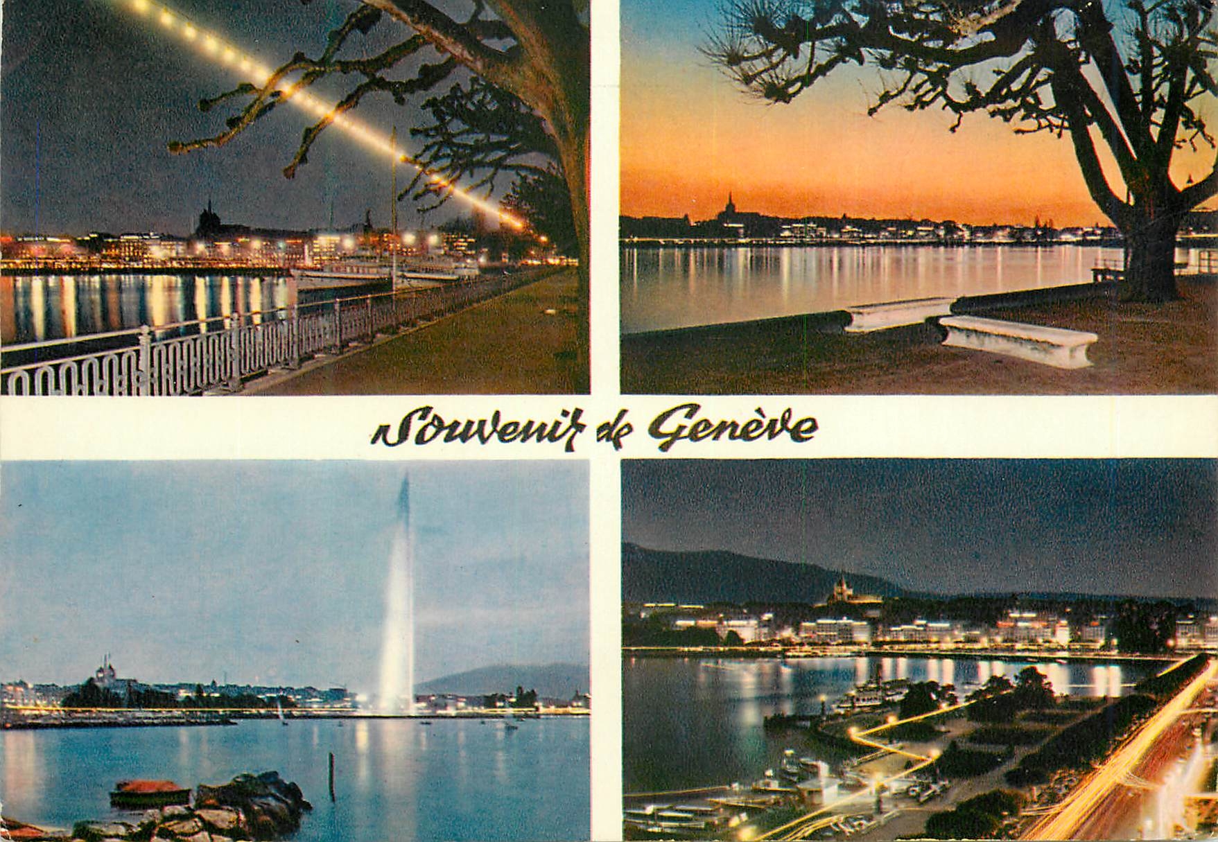 CPM Geneve Le quai La rade Le jet d eau La Jetee 