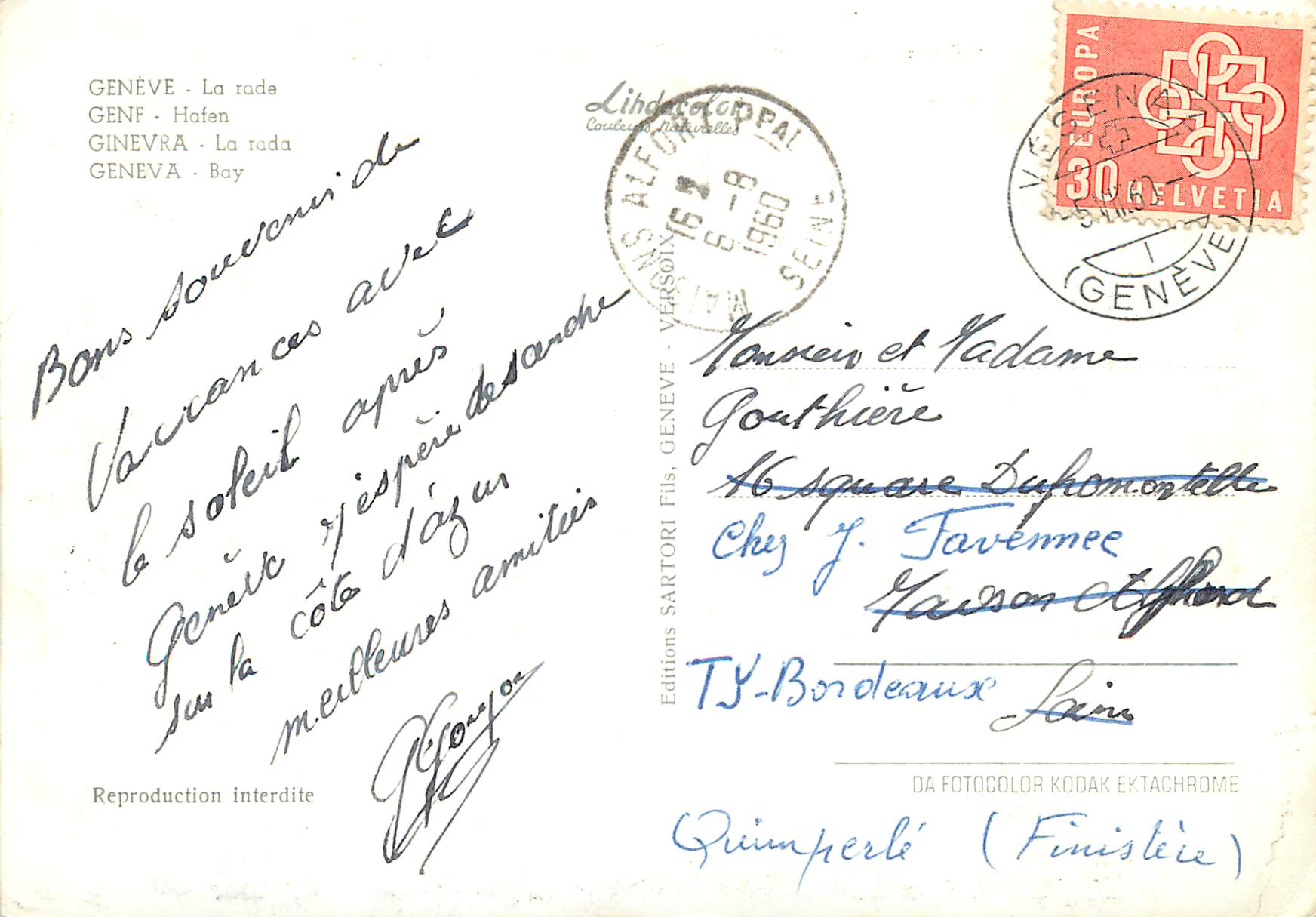 CPM Geneve La rade  — Verso