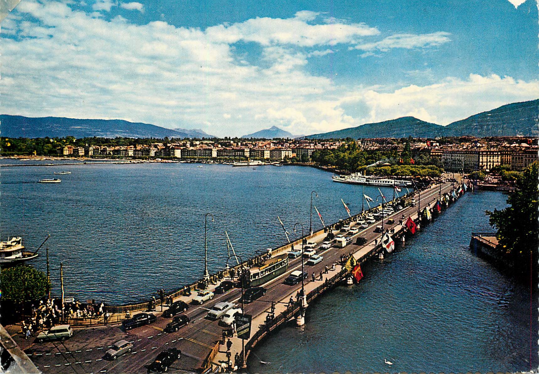 CPM Geneve Pont du Mont Blanc et Rade 