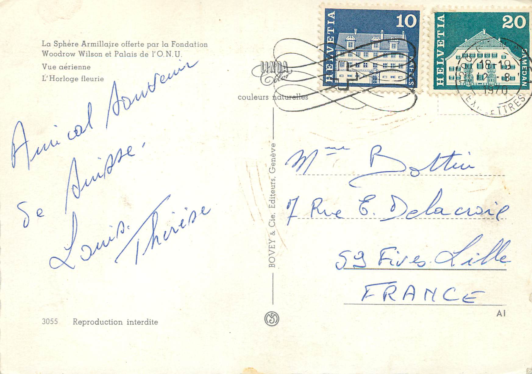 CPM Geneve La Sphere Armillaire offerte par la Fondation Woodrow Wilson et Palais de l ONU  — Verso