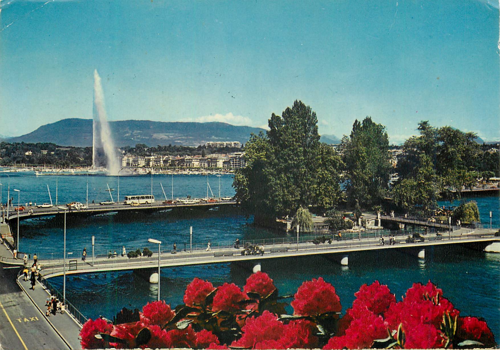 CPM Geneve Le pont des Bergues et lIle Rousseau 
