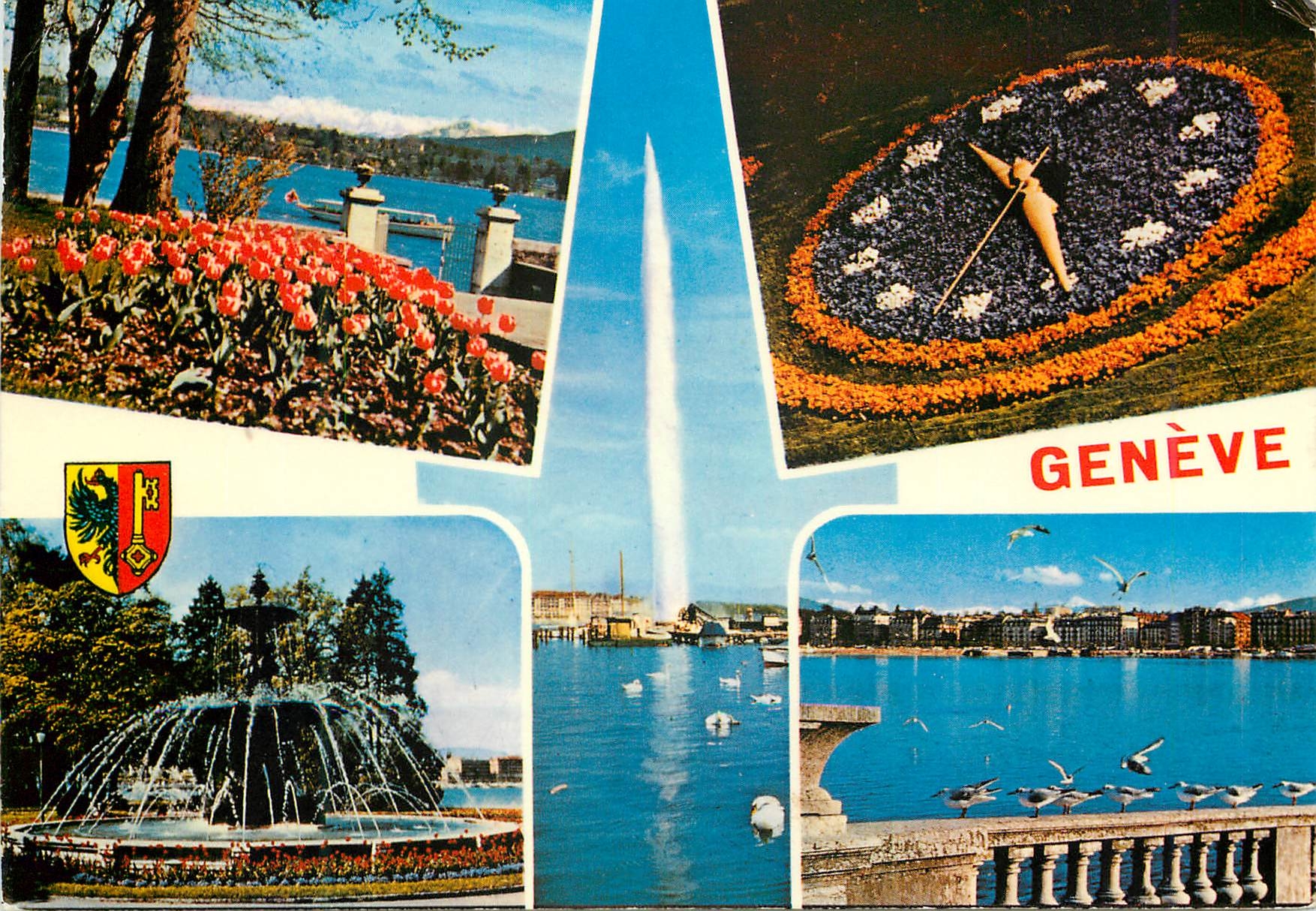 CPM Geneve Le Mont Blanc vu de la Perle du Lac 