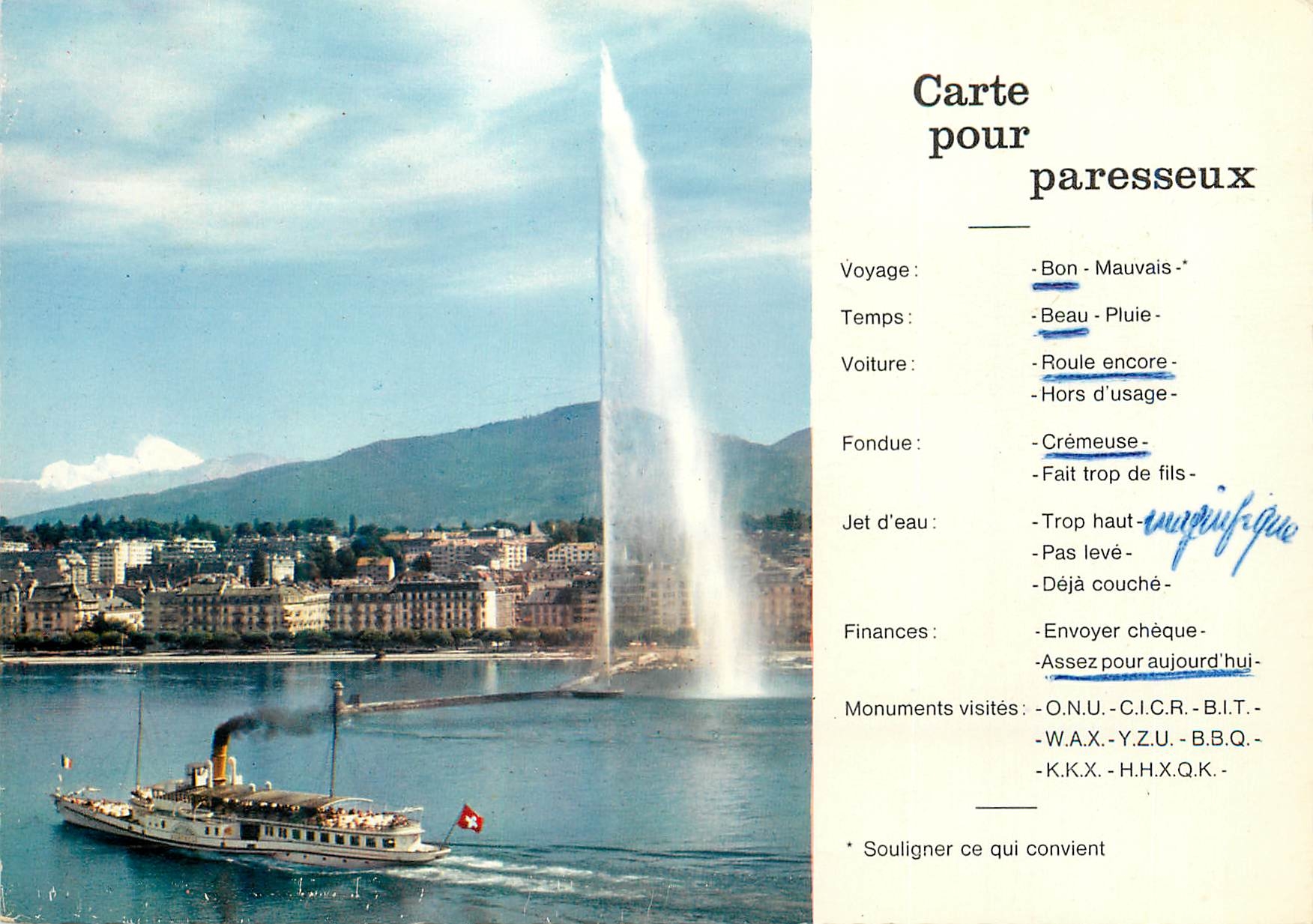 CPM Geneve Le jet d eau et le Mont Blanc 
