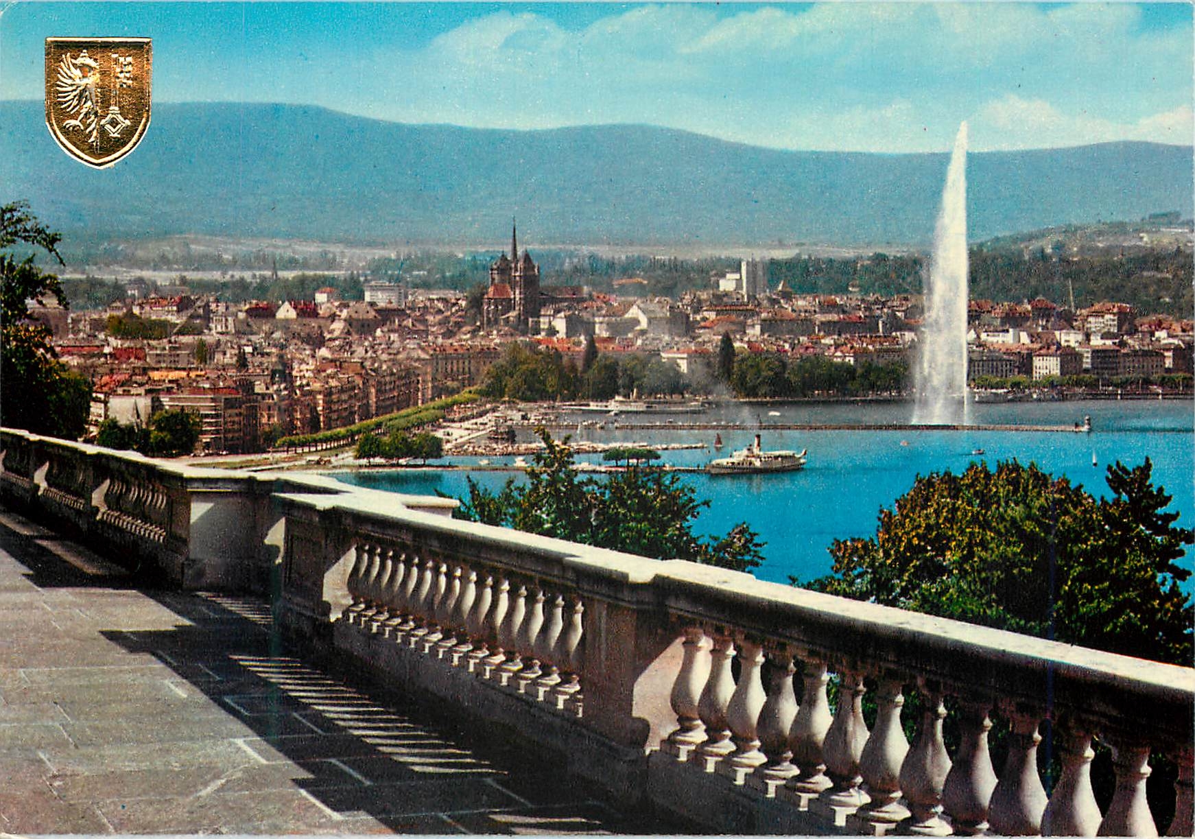 CPM Geneve La Rade et la ville depuis Cologny 