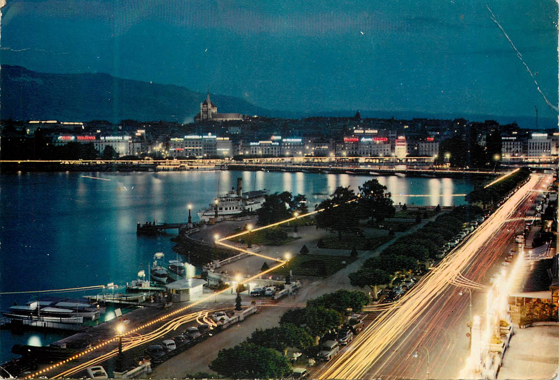 CPM Geneve La rade illuminee 