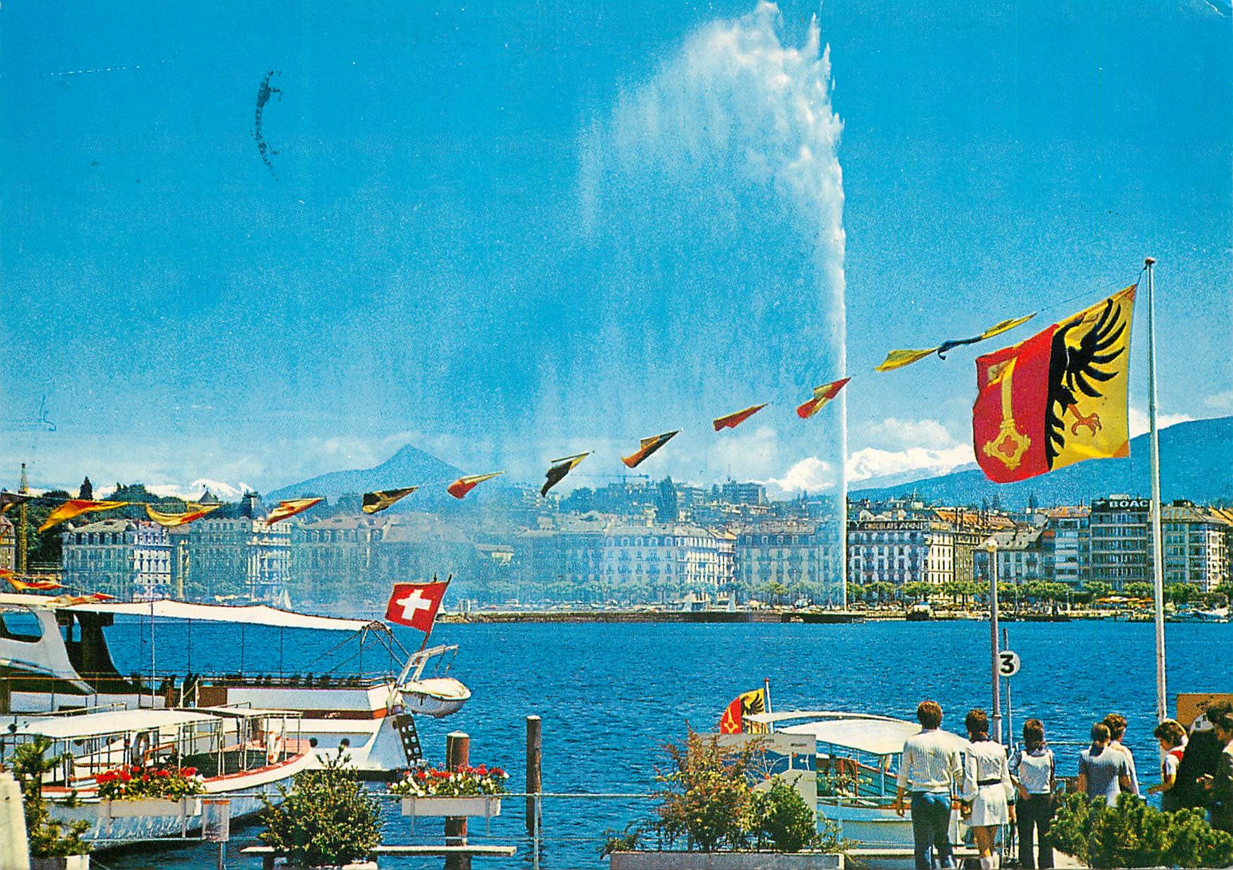 CPM Geneve Le jet d eau et le Mt Blanc 