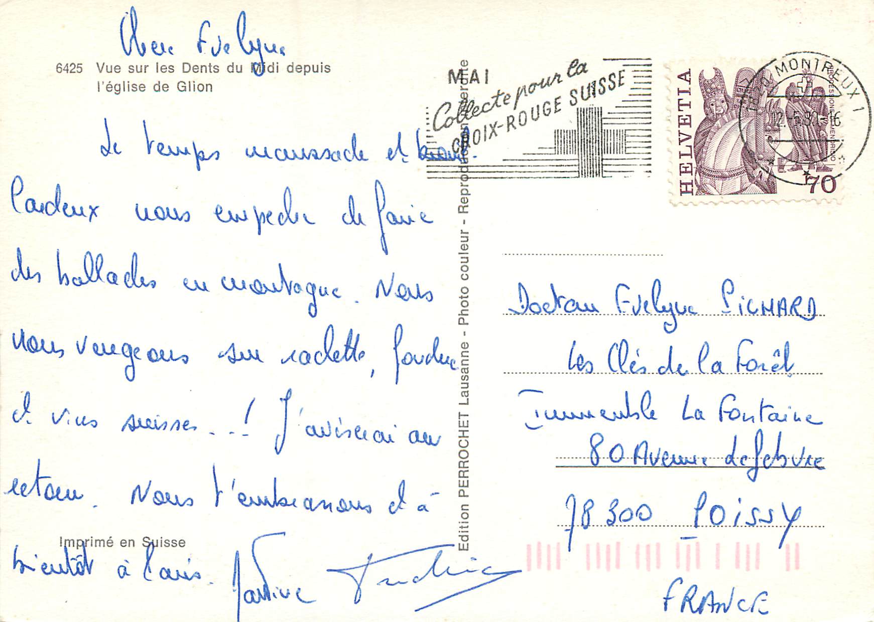 CPM Glion ue sur les Dents du Midi depuis l eglise de Glion  — Back
