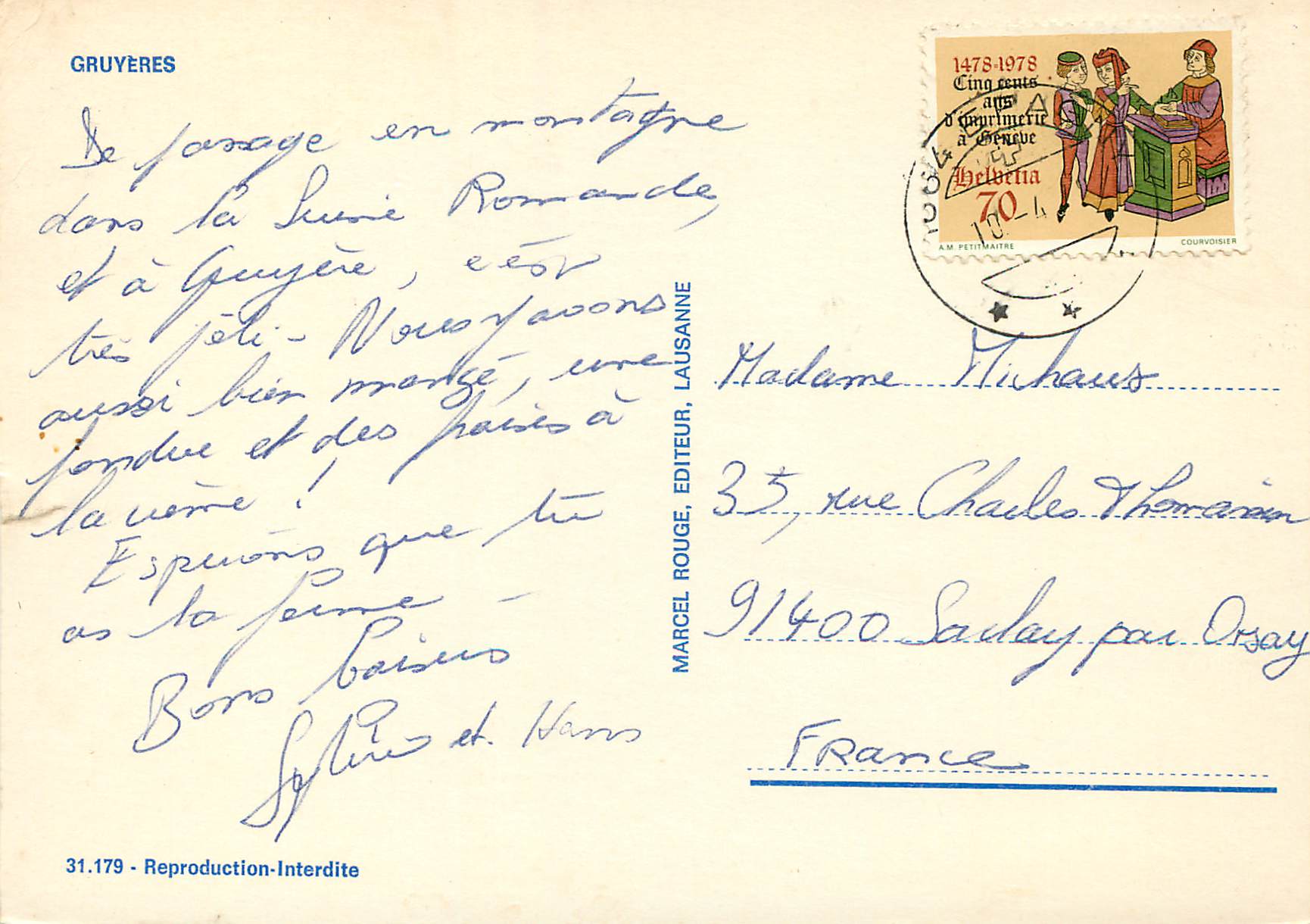 CPM Gruyeres  — Verso
