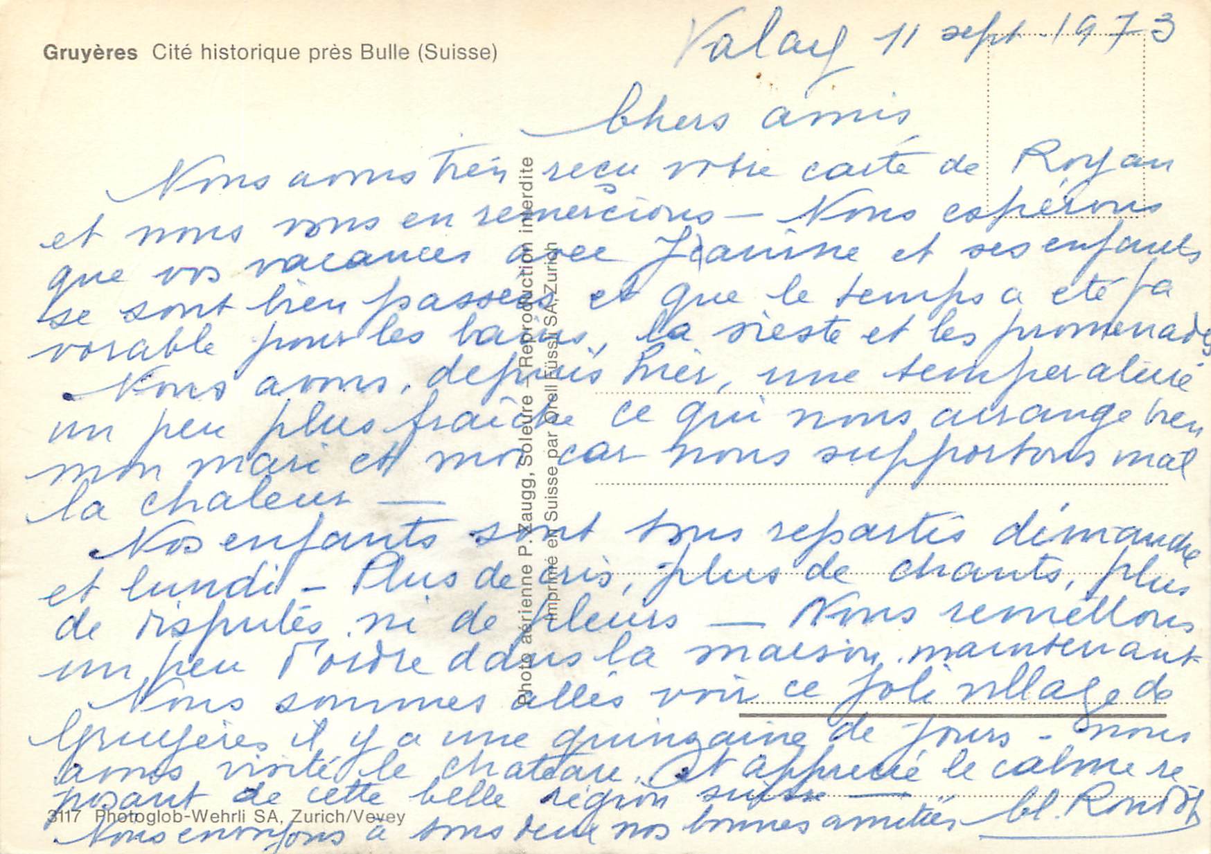 CPM Gruyeres cite historique pres Bulle  — Verso