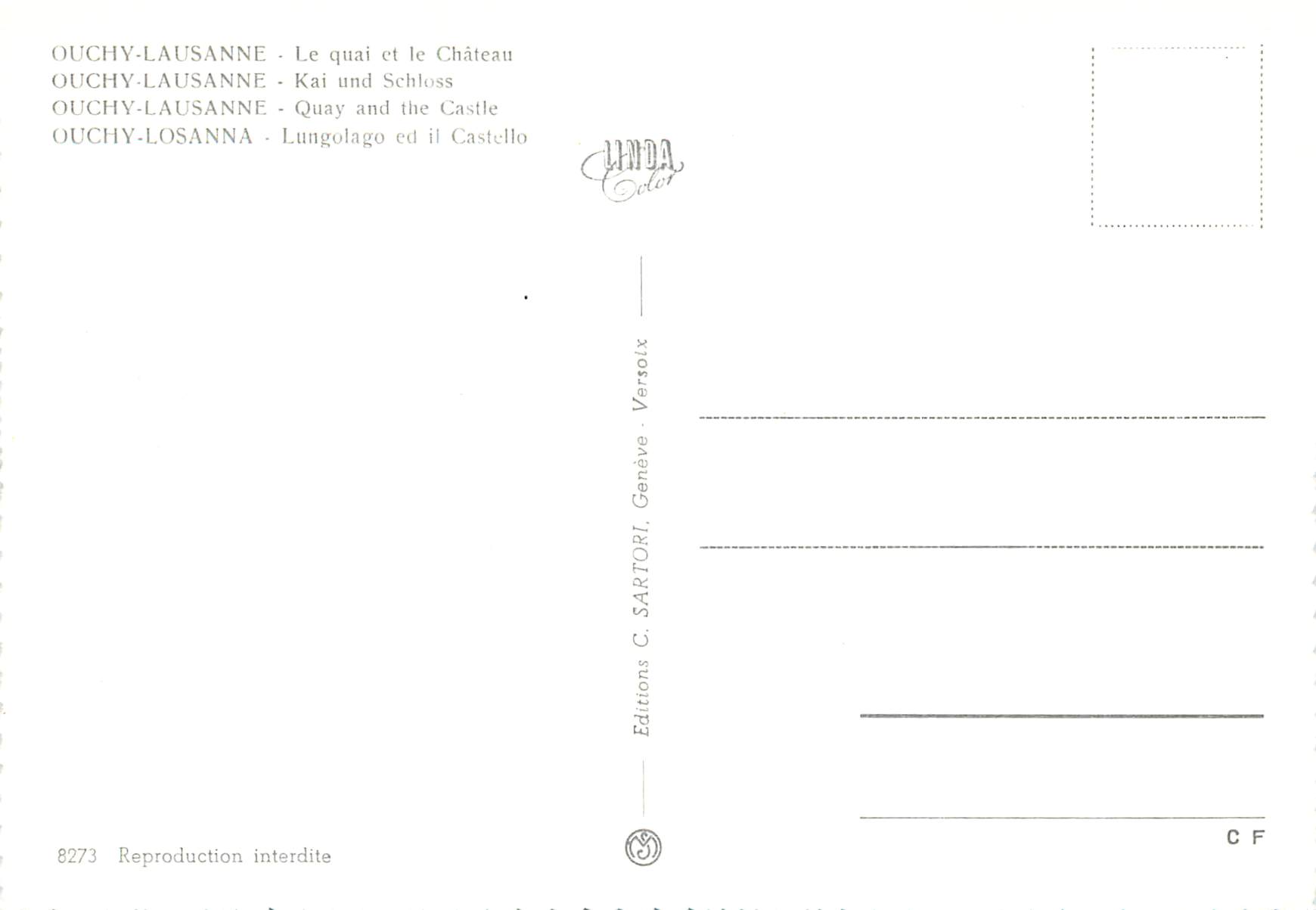 CPM Ouchy Lausanne Le quai et le chateau  — Rückseite