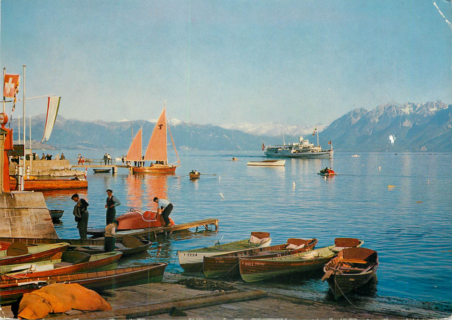 CPM Lausanne Suisse Ouchy et le lac Bateau