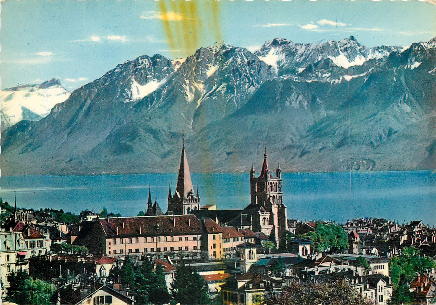 CPM Lausanne Ouchy La Cathedrale et les Alpes 