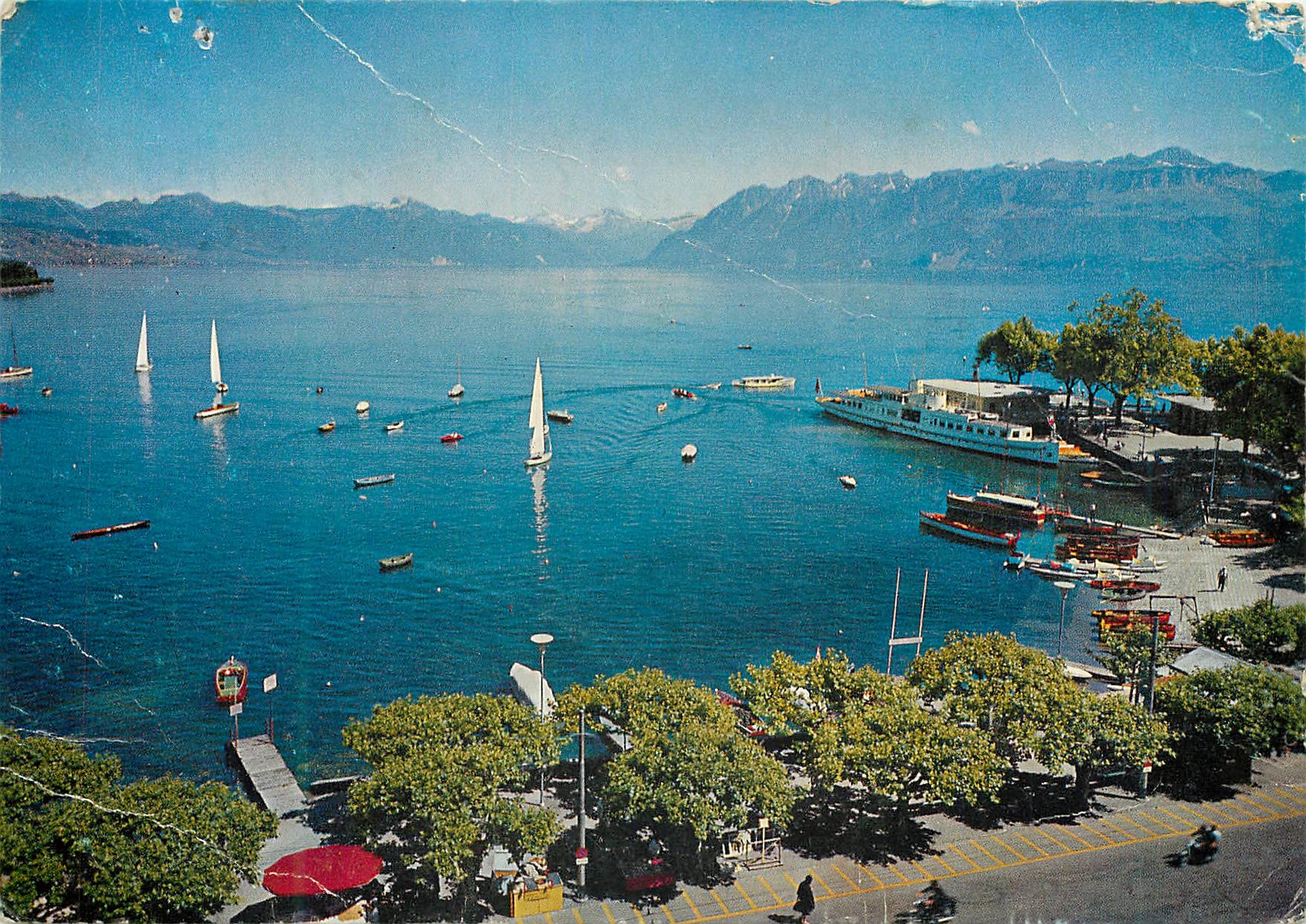 Lac Léman — Vue du port de Lausanne — Rade d'Ouchy, Haut-Léman, éditeur Librairie Fargerat
