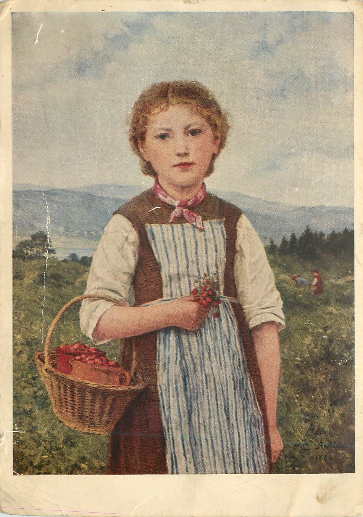 La cueilleuse de fraises — Albert Anker, No. 1508 — Collection d'Art Suisse