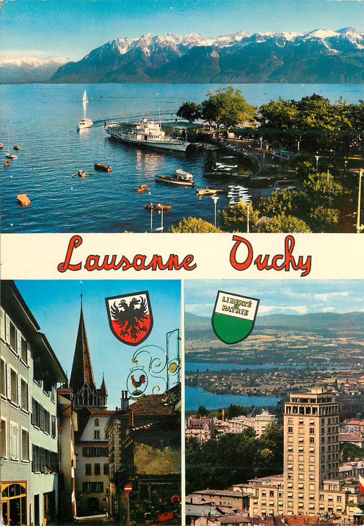 CPM Lausanne Ouchy Les Alpes Rue Cite Derriere et Cathedrale 