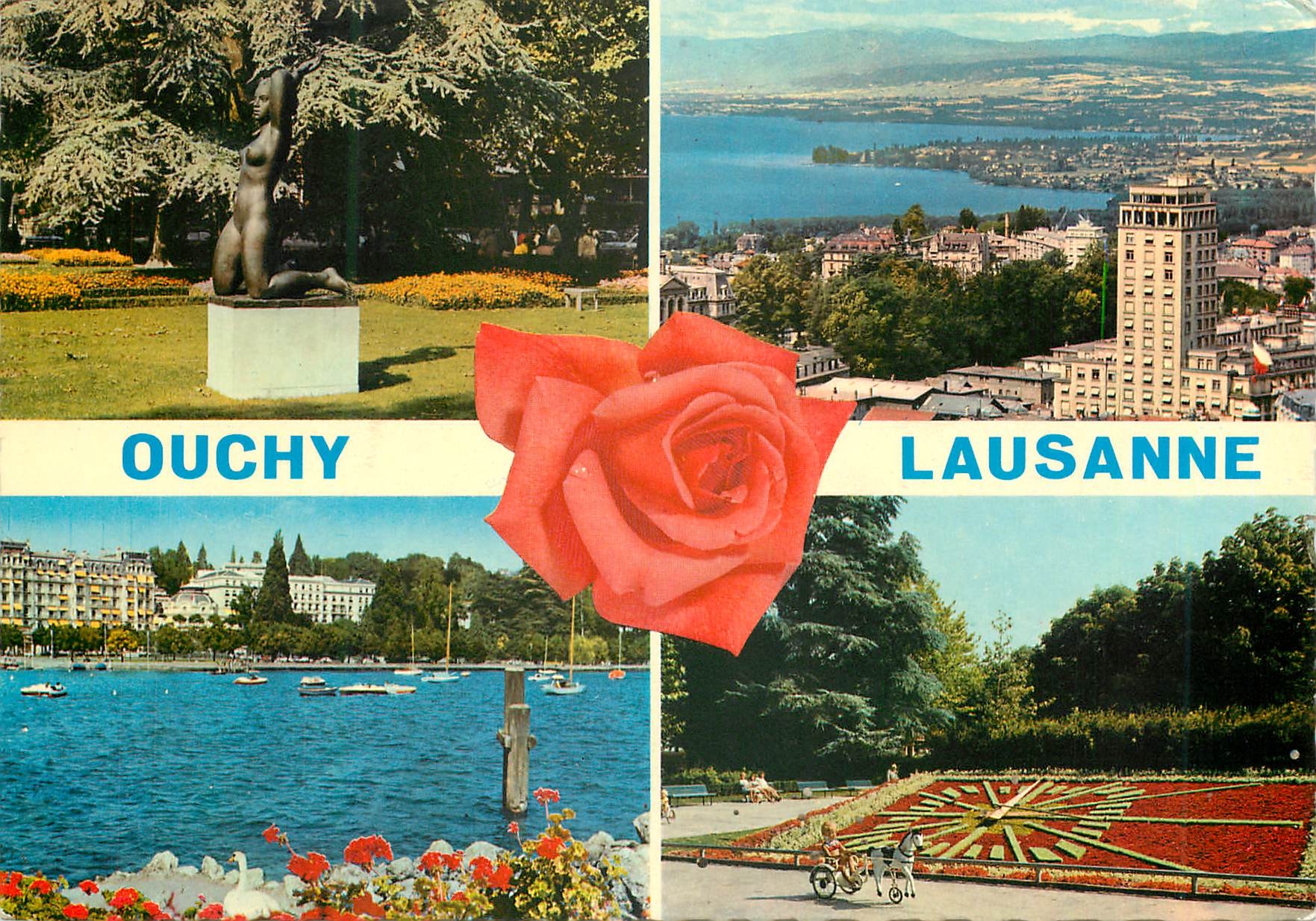 CPM Ouchy Lausanne La Baigneuse Tour Bel Air le lac et le Jura 
