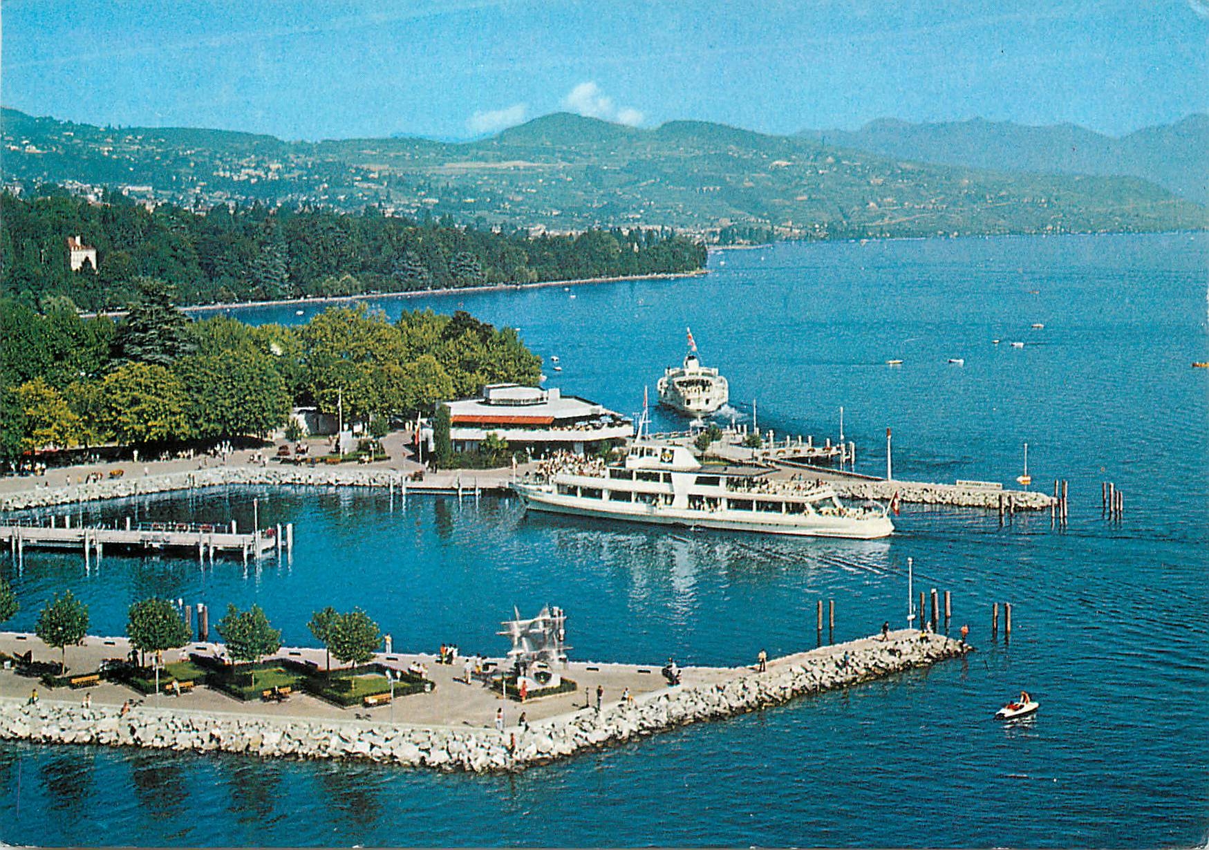 CPM Lausanne Ouchy vue d avion Bateau