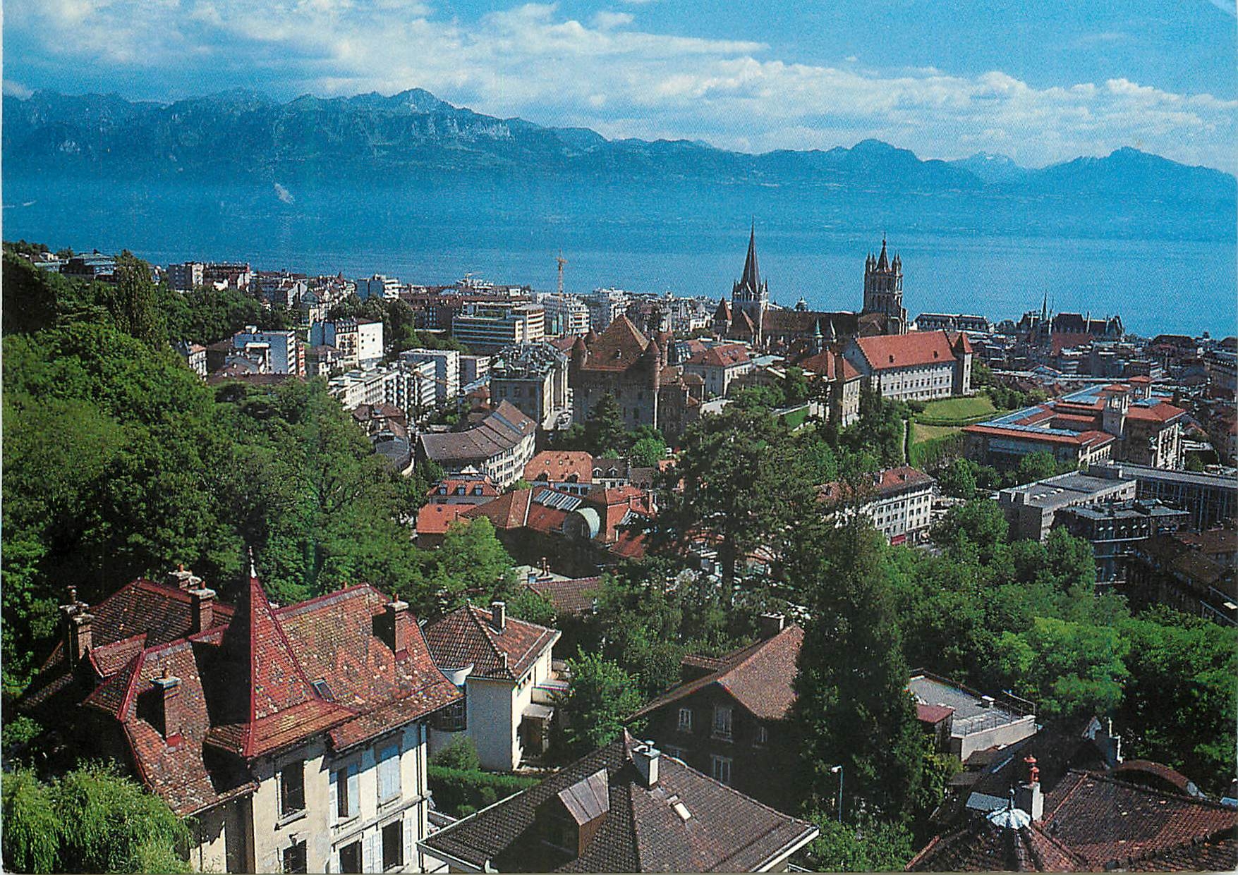 CPM Lausanne La ville le Lac Leman et les Alpes de Savoie 
