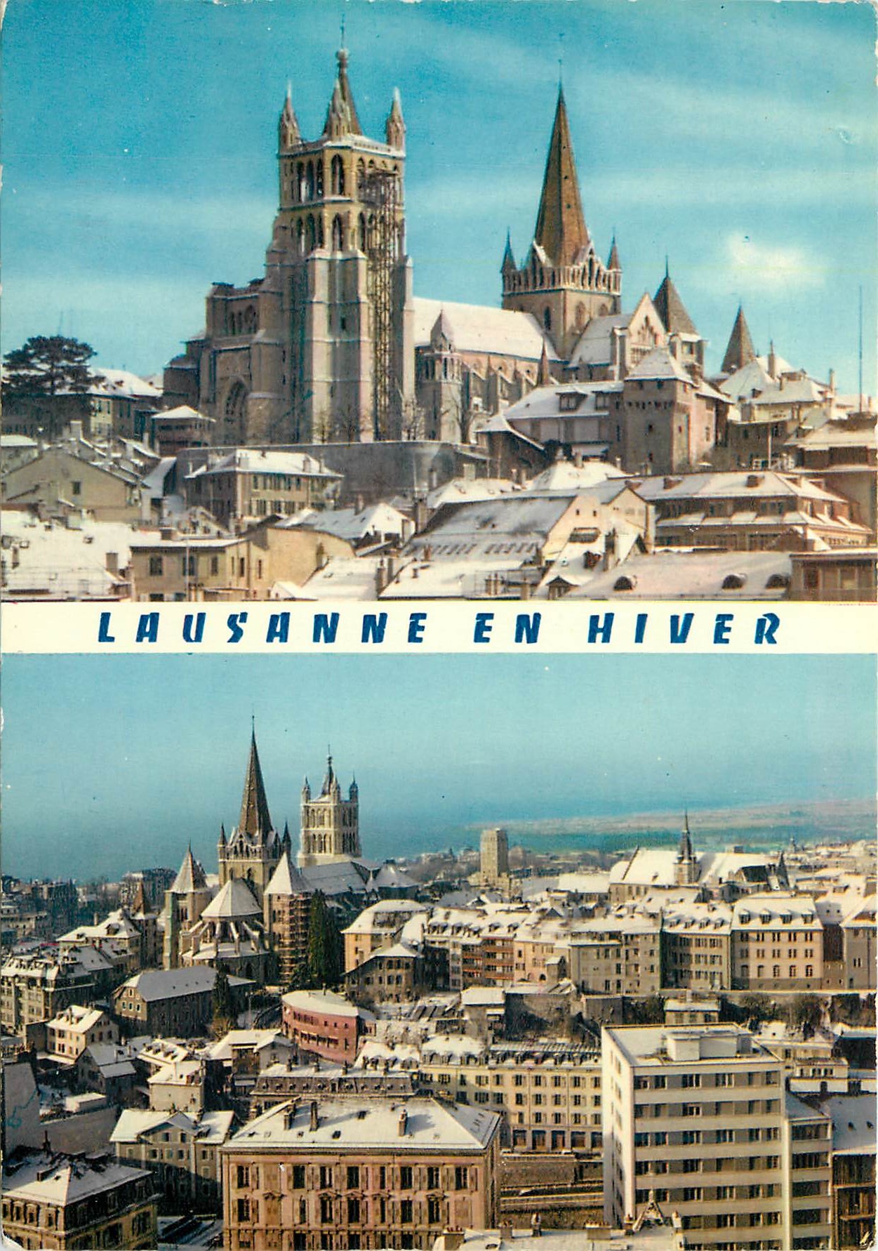 CPM Lausanne La cathedrale vue aerienne 